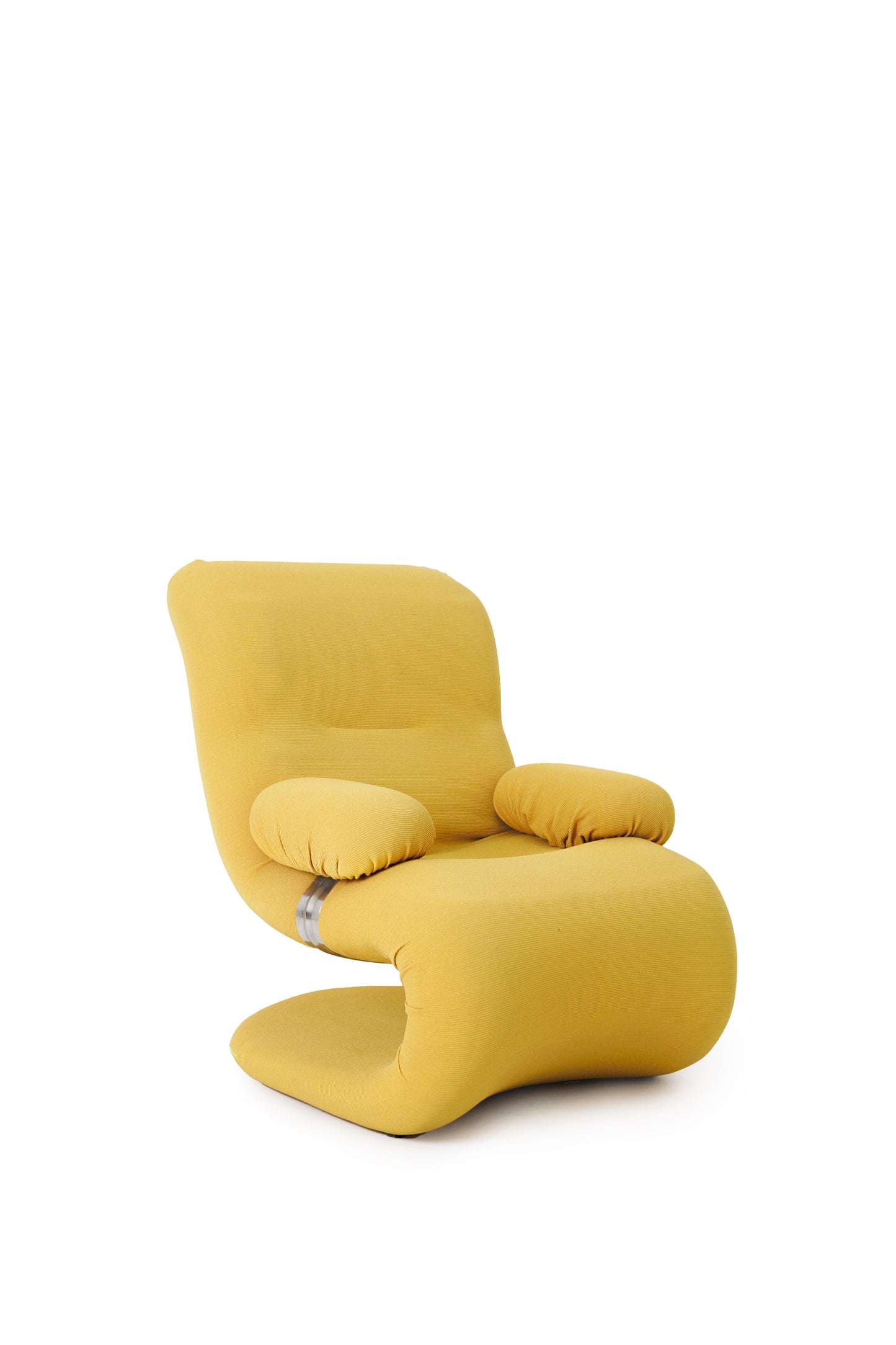 Set of 2 S-Shape Lounge Chairs with Metal Insertion - Italy, 70s-80s