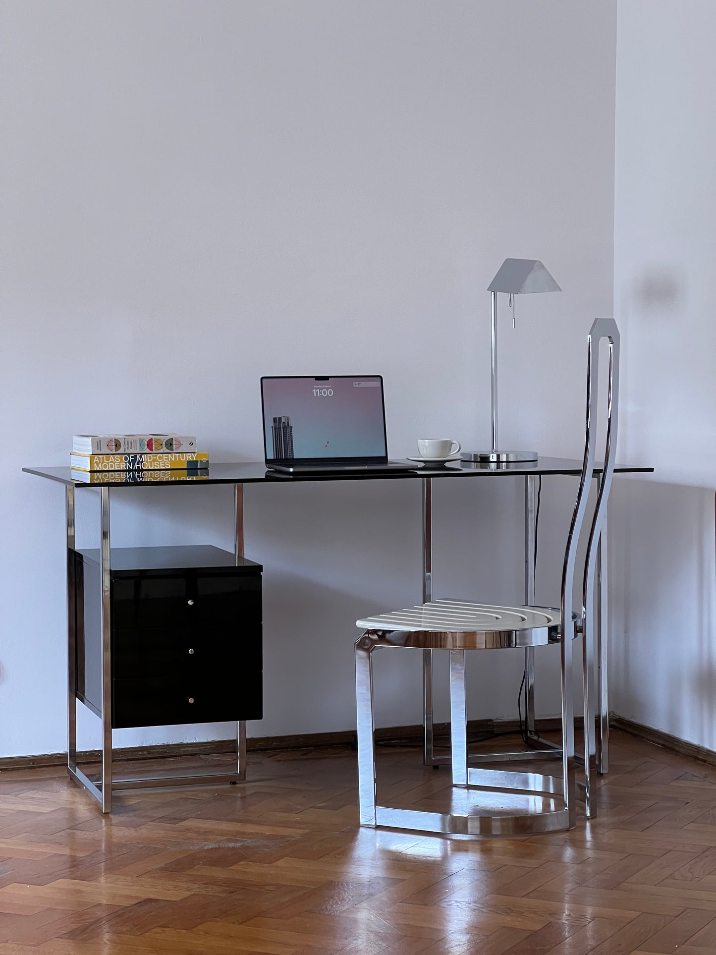 Lampă Vintage de Birou Mid-Century Crom