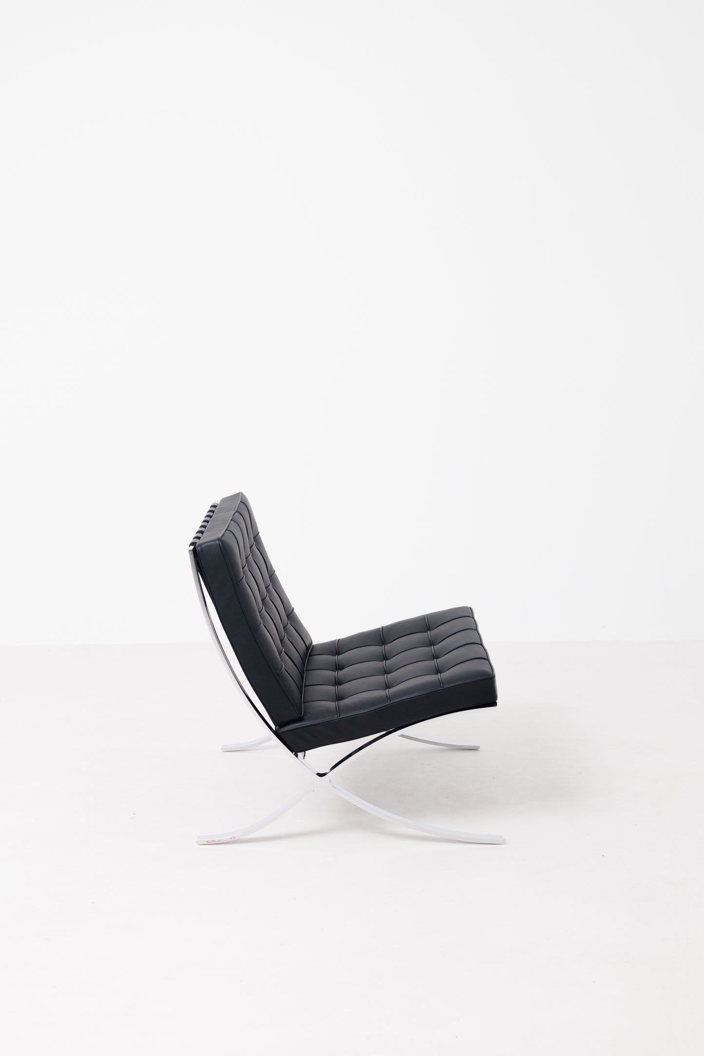 Set de 2 scaune Barcelona din piele neagră de Mies van der Rohe pentru Knoll