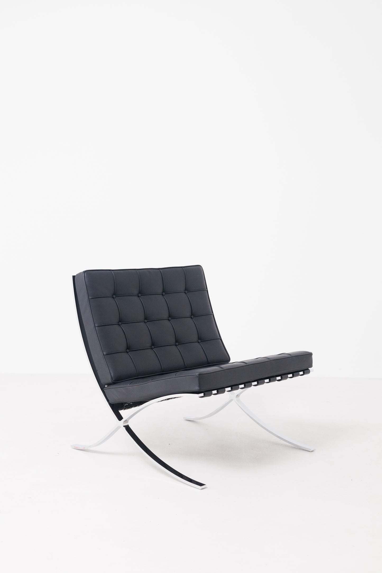 Set de 2 scaune Barcelona din piele neagră de Mies van der Rohe pentru Knoll