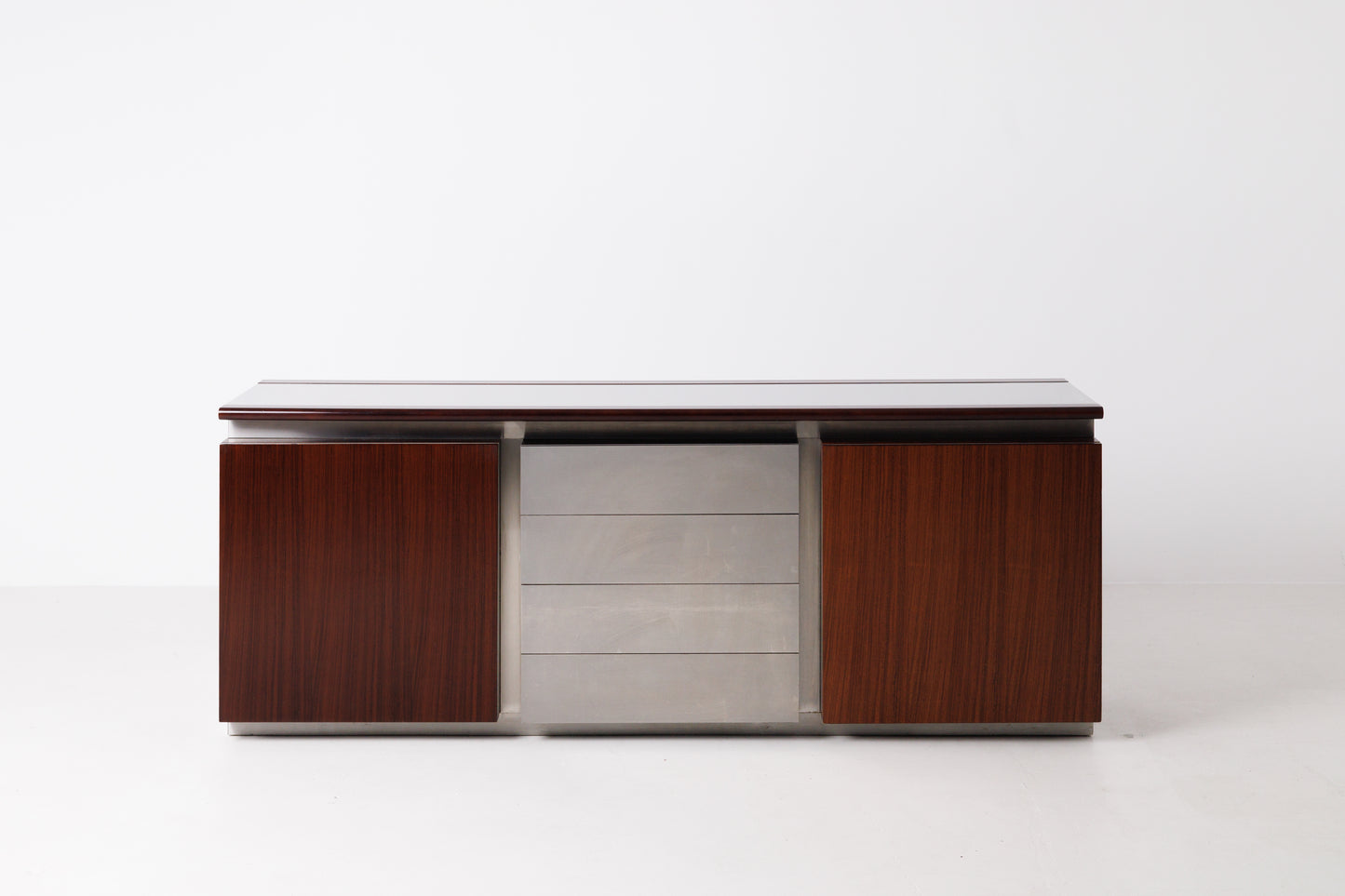 Vintage Mid Century-Modern Rosewood & Steel Parioli Sideboard by Giotto Stoppino for Acerbis, Italy, 1970s