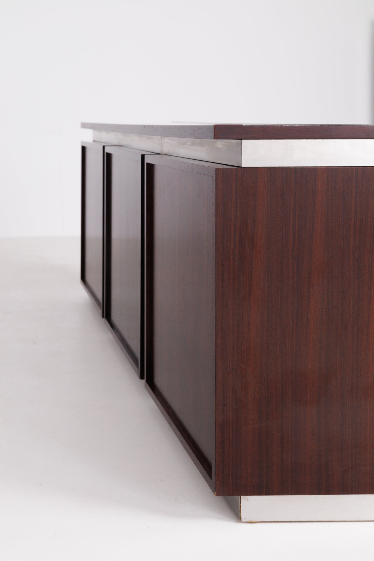 Vintage Mid Century-Modern Rosewood & Steel Parioli Sideboard by Giotto Stoppino for Acerbis, Italy, 1970s