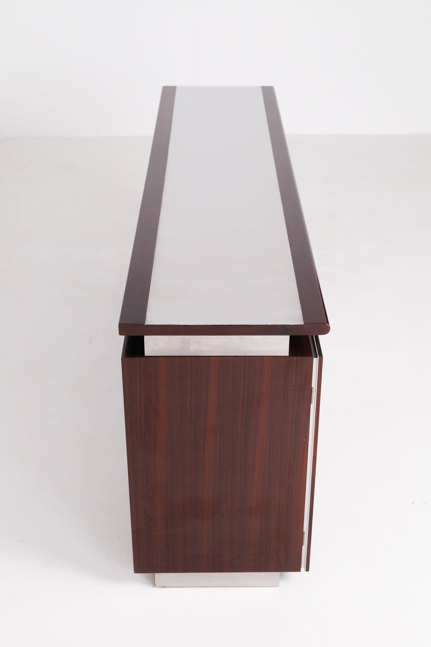 Vintage Mid Century-Modern Rosewood & Steel Parioli Sideboard by Giotto Stoppino for Acerbis, Italy, 1970s