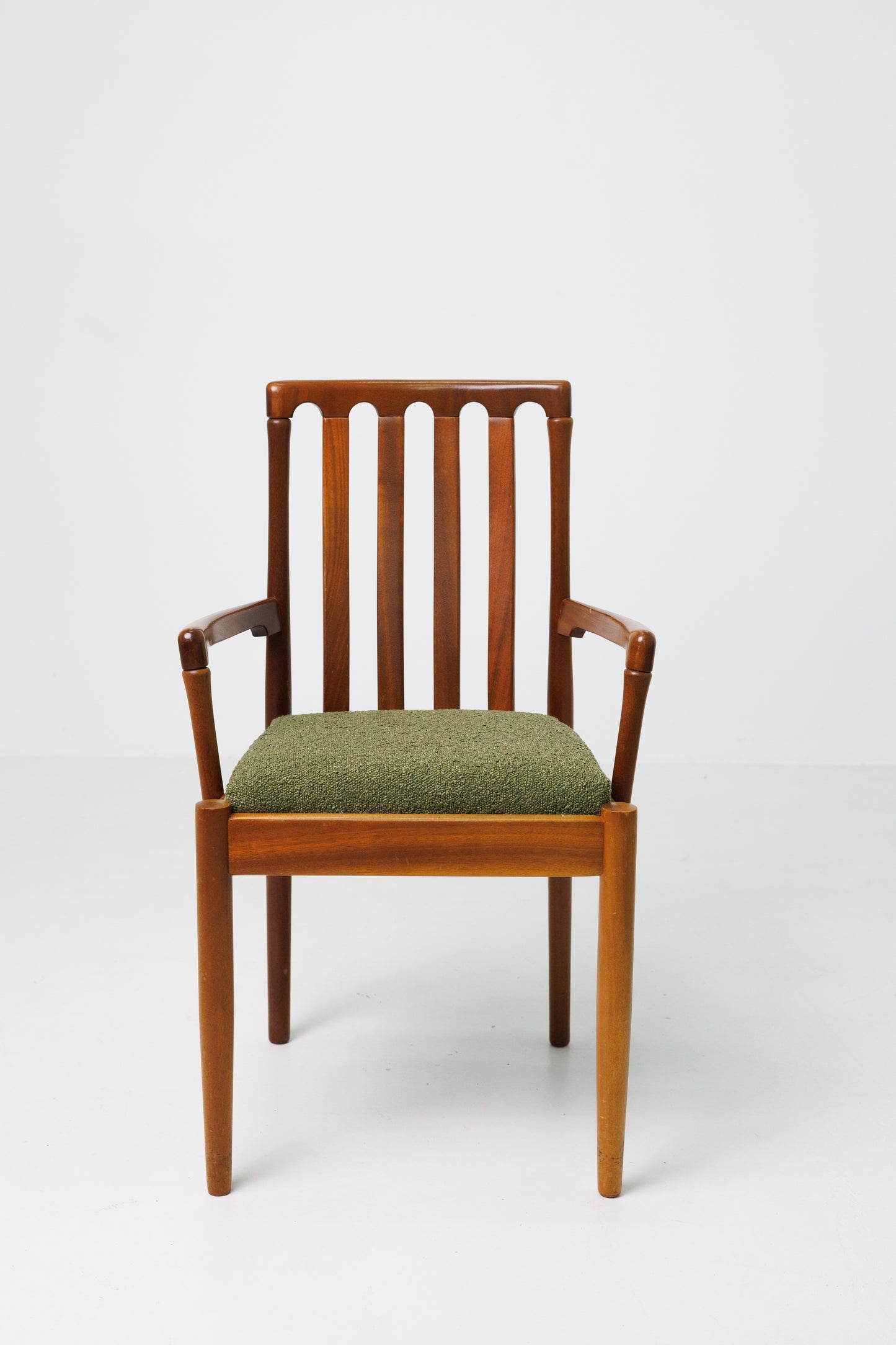 Set de Sase Scaune de Dinnig Mid-Century cu Tapițerie Verde