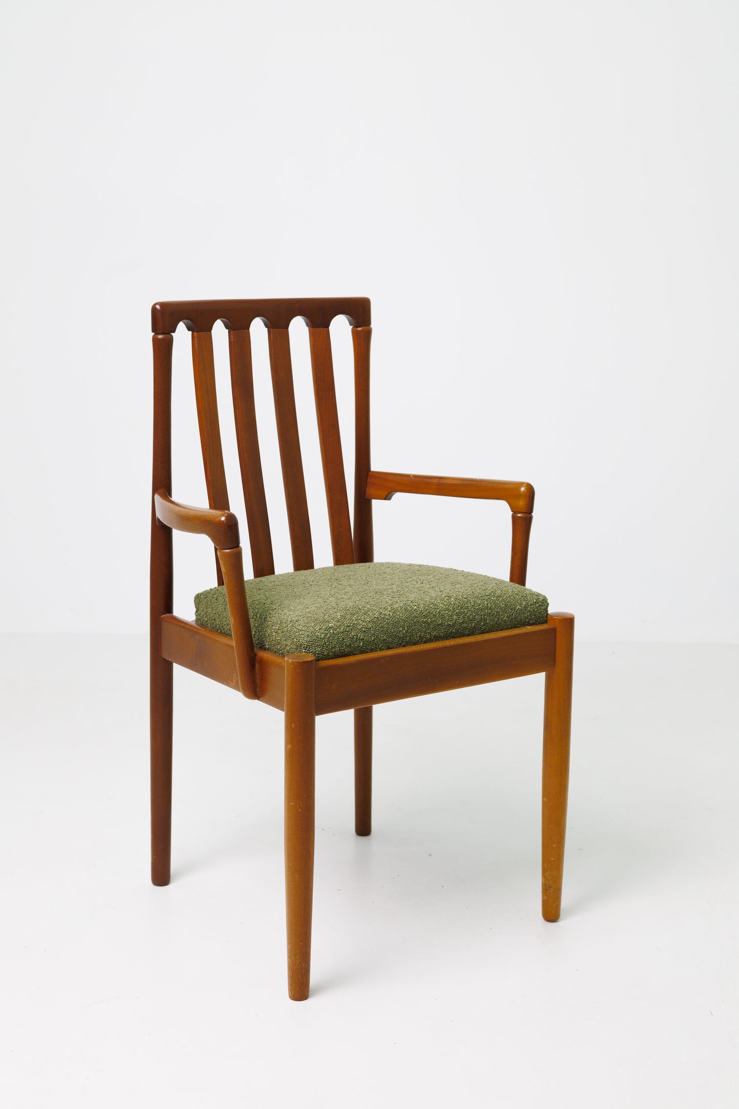 Set de Sase Scaune de Dinnig Mid-Century cu Tapițerie Verde