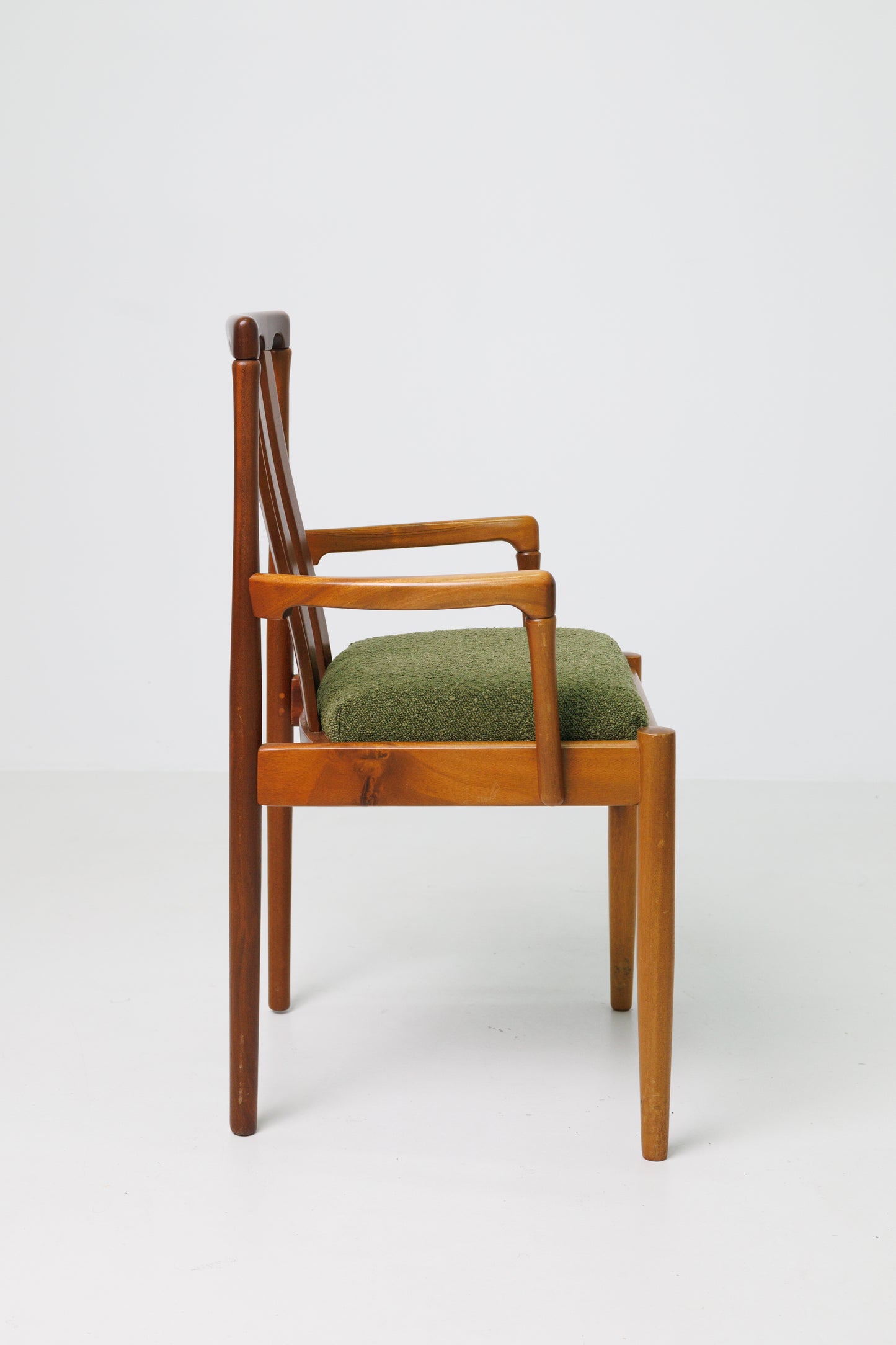 Set de Sase Scaune de Dinnig Mid-Century cu Tapițerie Verde