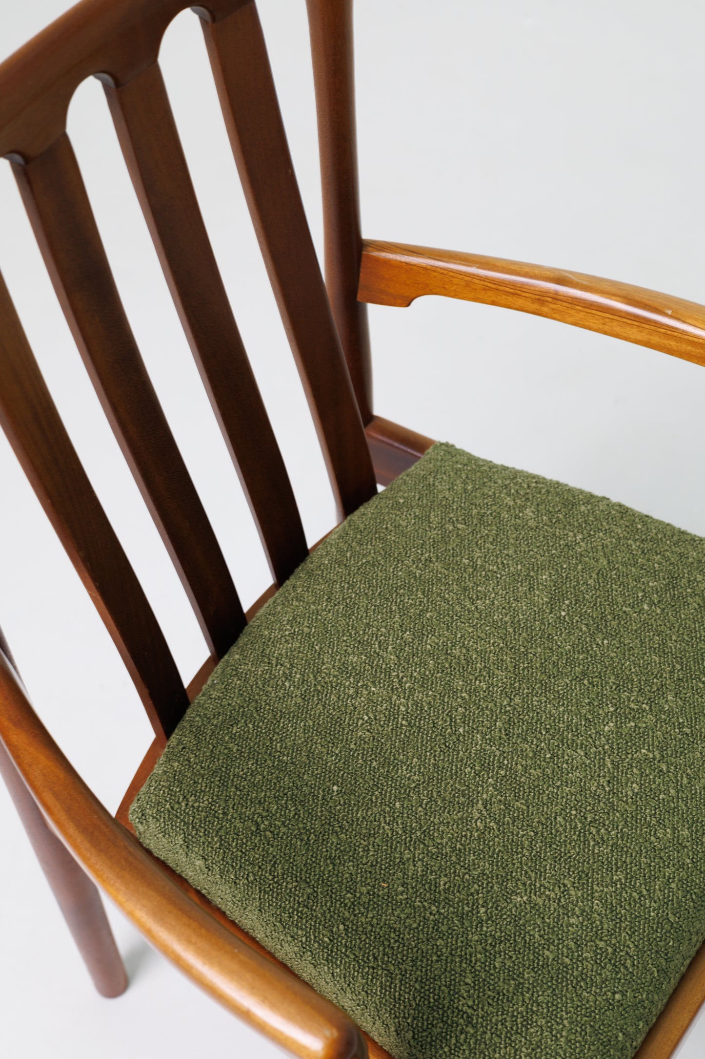 Set de Sase Scaune de Dinnig Mid-Century cu Tapițerie Verde