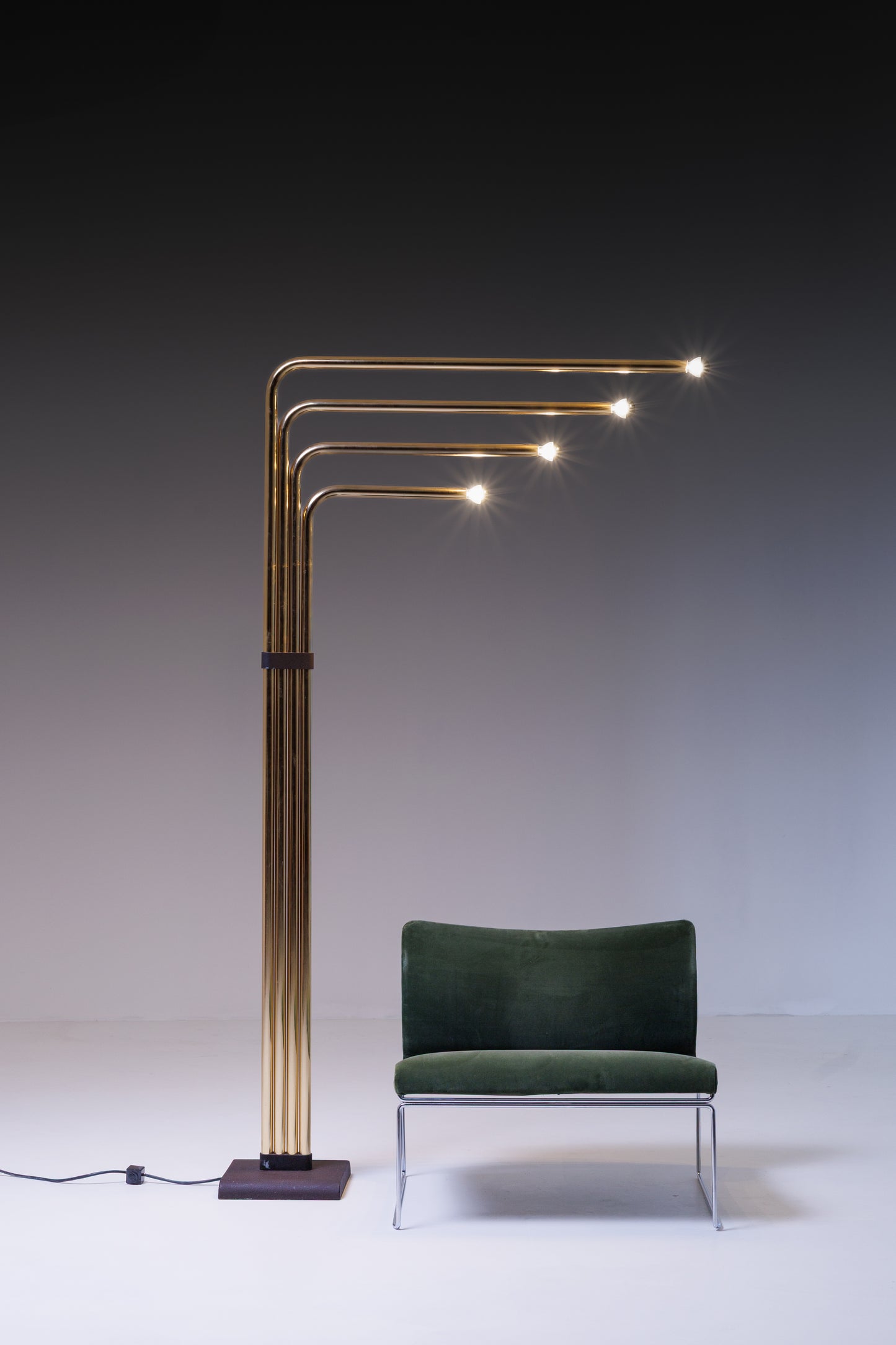 Brass-Plated Floor Lamp by Goffredo Reggiani, 1970s