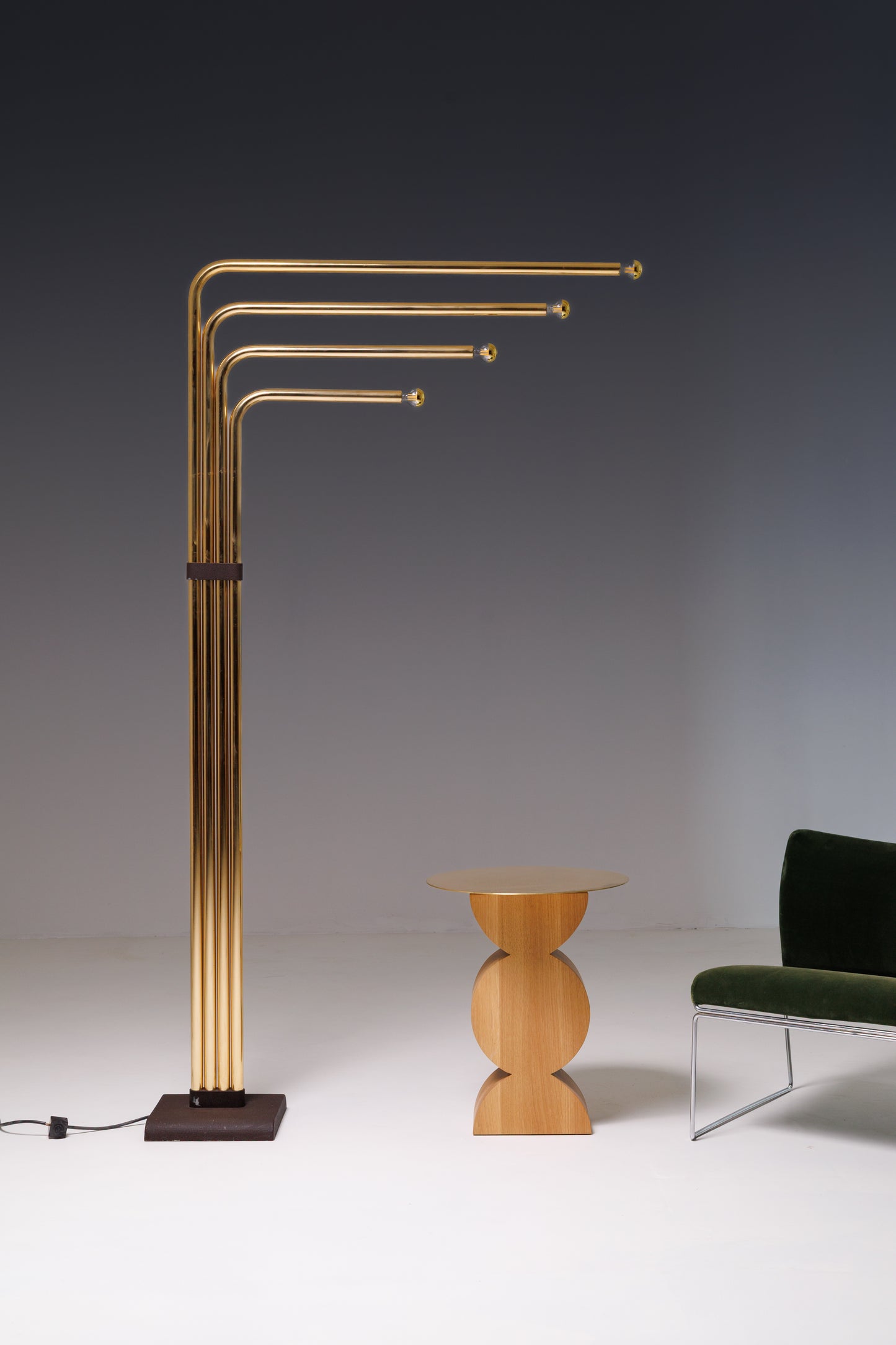 Brass-Plated Floor Lamp by Goffredo Reggiani, 1970s