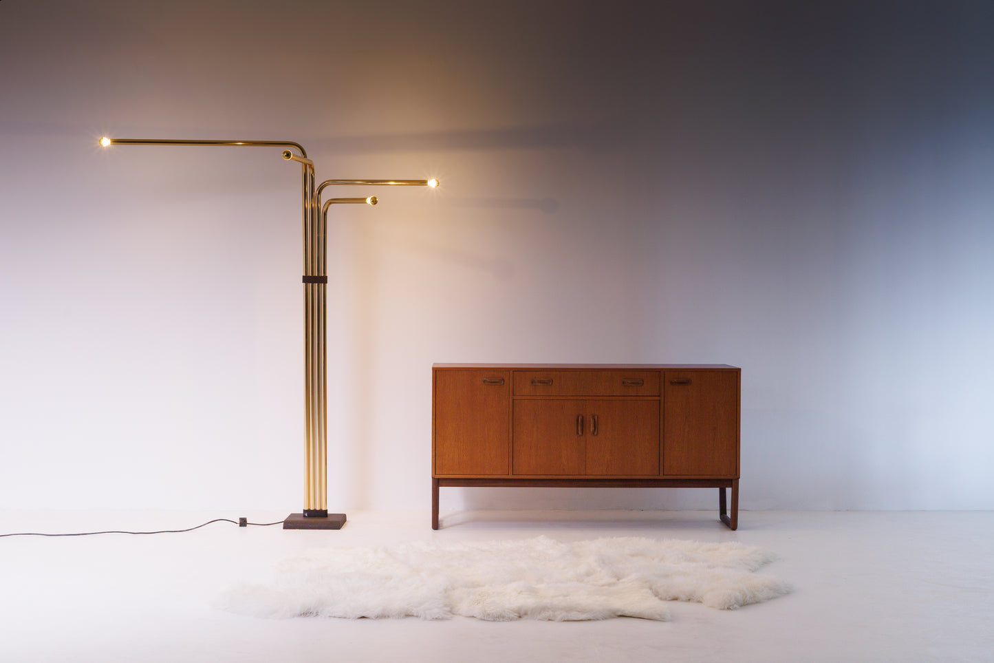 Brass-Plated Floor Lamp by Goffredo Reggiani, 1970s