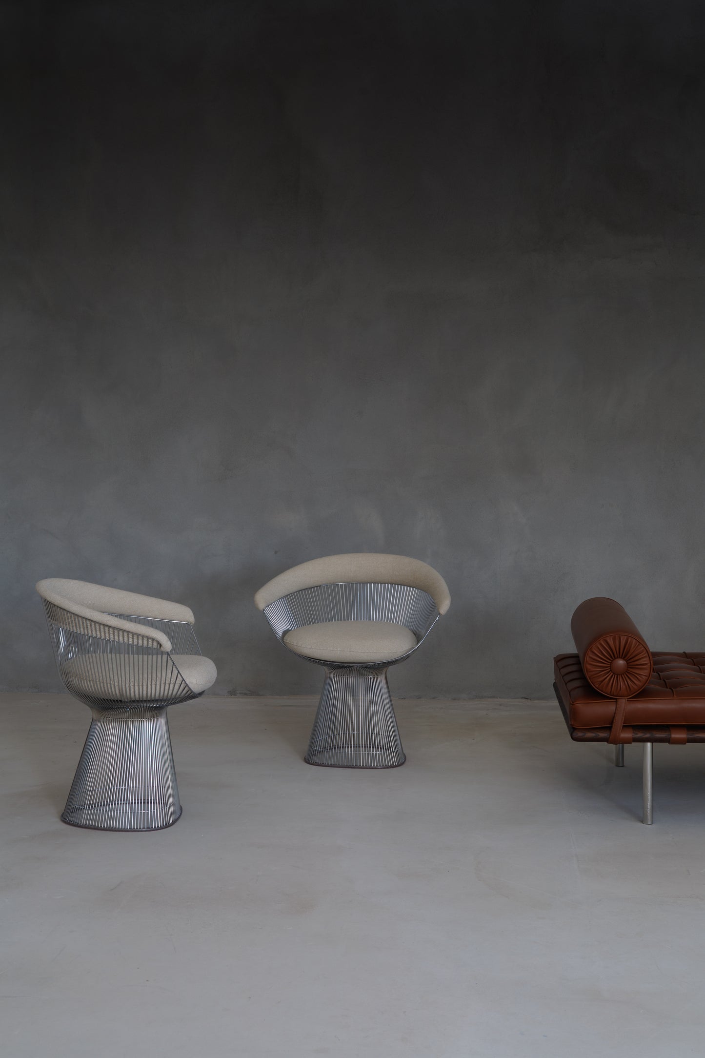 Set of 4 Warren Platner chairs, production Knoll