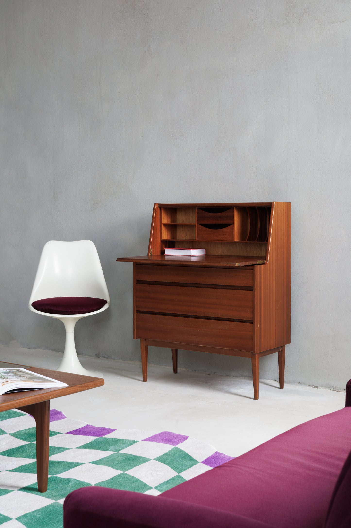 Mid-Century Secretary Desk with Drawers, by Richard Hornby – 1960s, UK