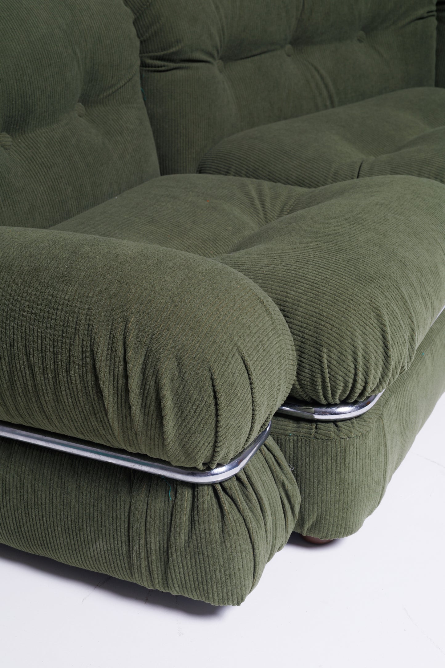 Vintage Olive Green Modular Sofa, Italy, 1970s
