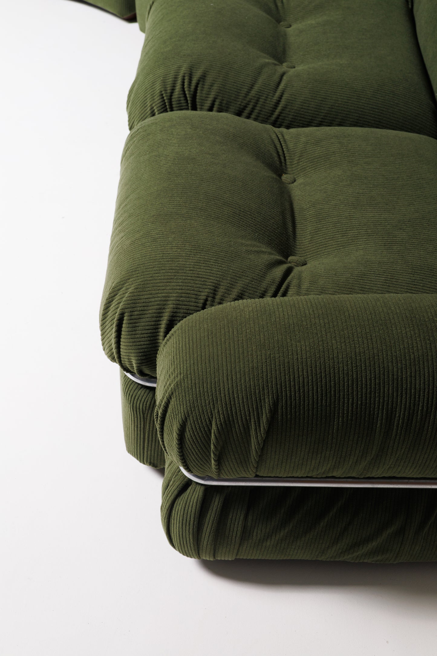 Vintage Olive Green Modular Sofa, Italy, 1970s