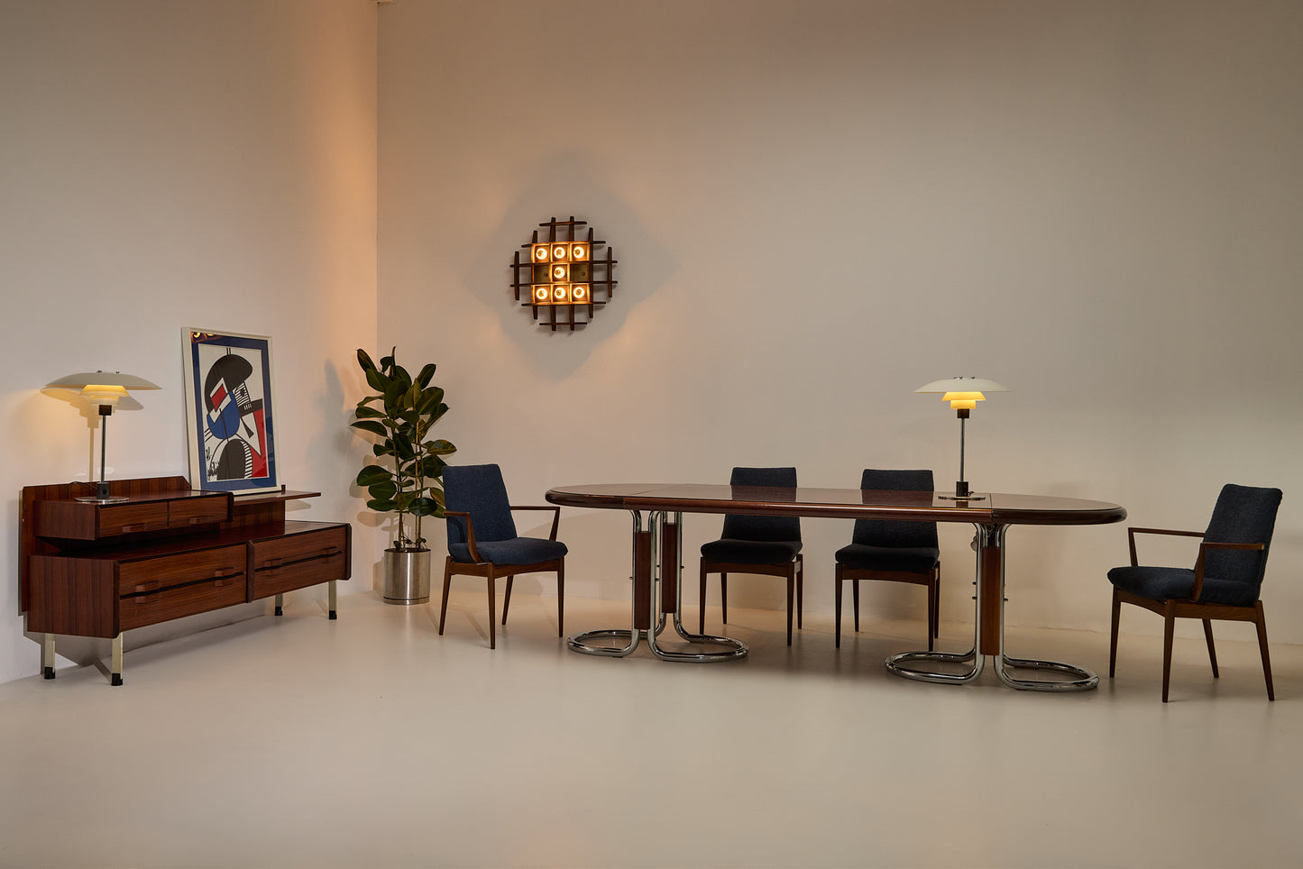 Vintage Modernist Dining Table 250 cm length Italy, 1970s