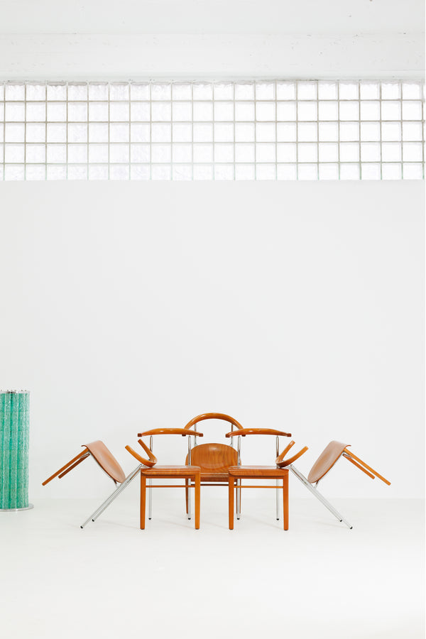 Set of 6 Italian Cherry Wood Chairs