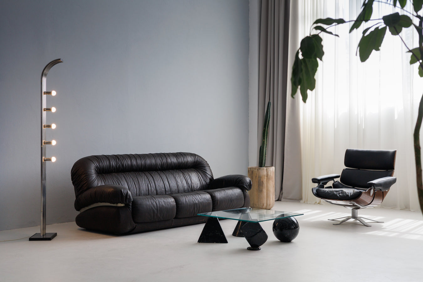 Vintage Brown Three Seater Leather Sofa, 1970-1980s