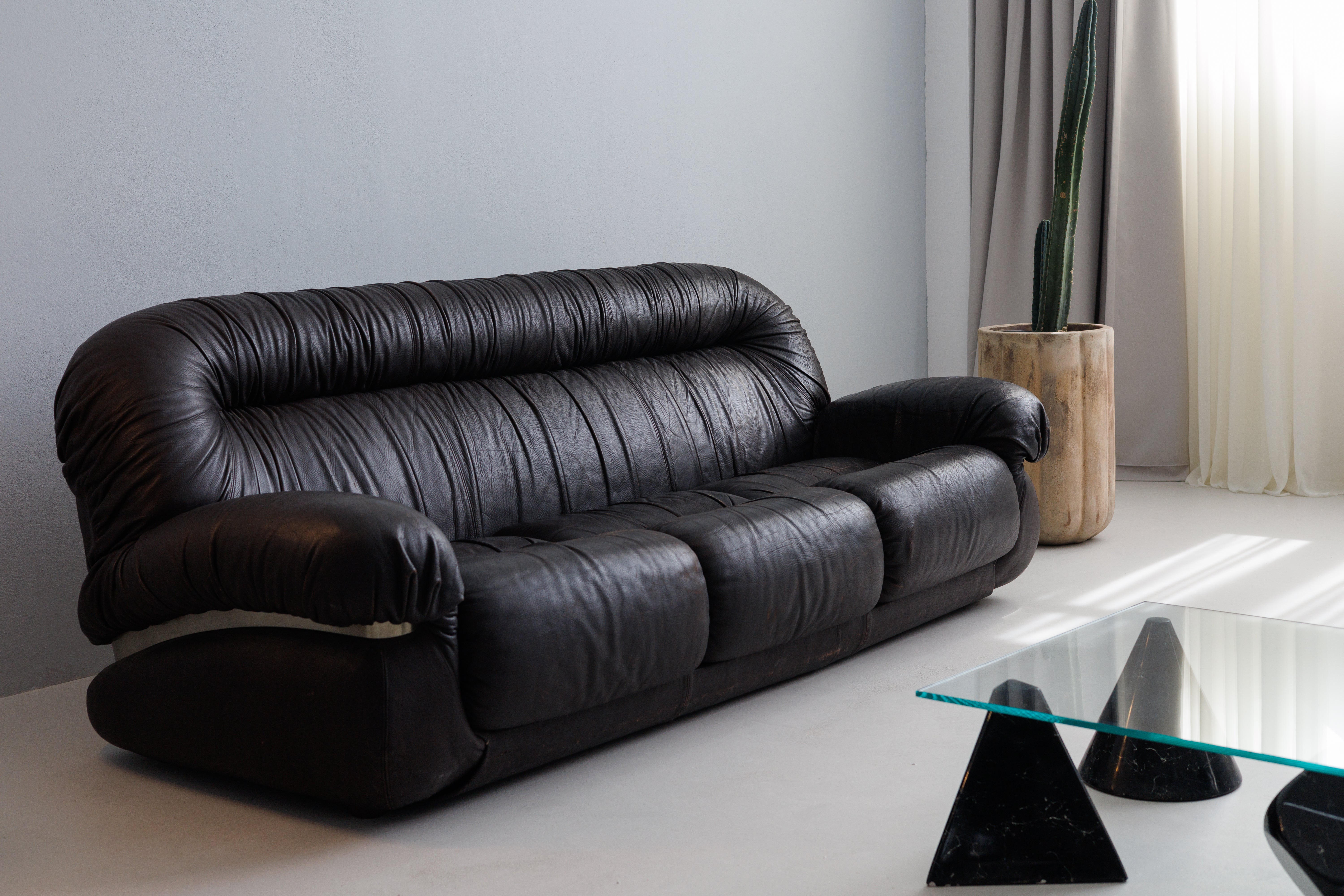 Vintage Brown Three Seater Leather Sofa, 1970-1980s – Urban Vintage