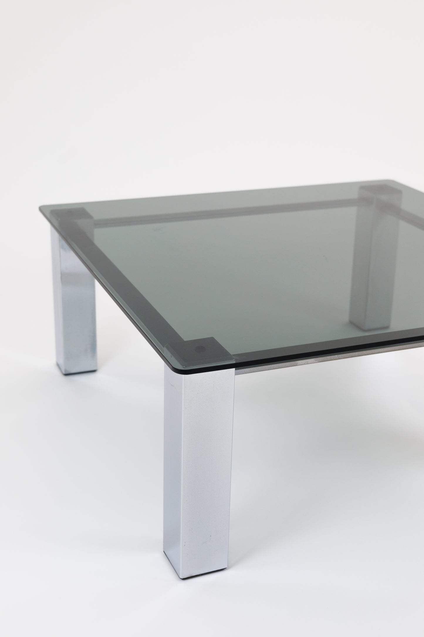 Postmodernist Chrome and Glass Coffee Table