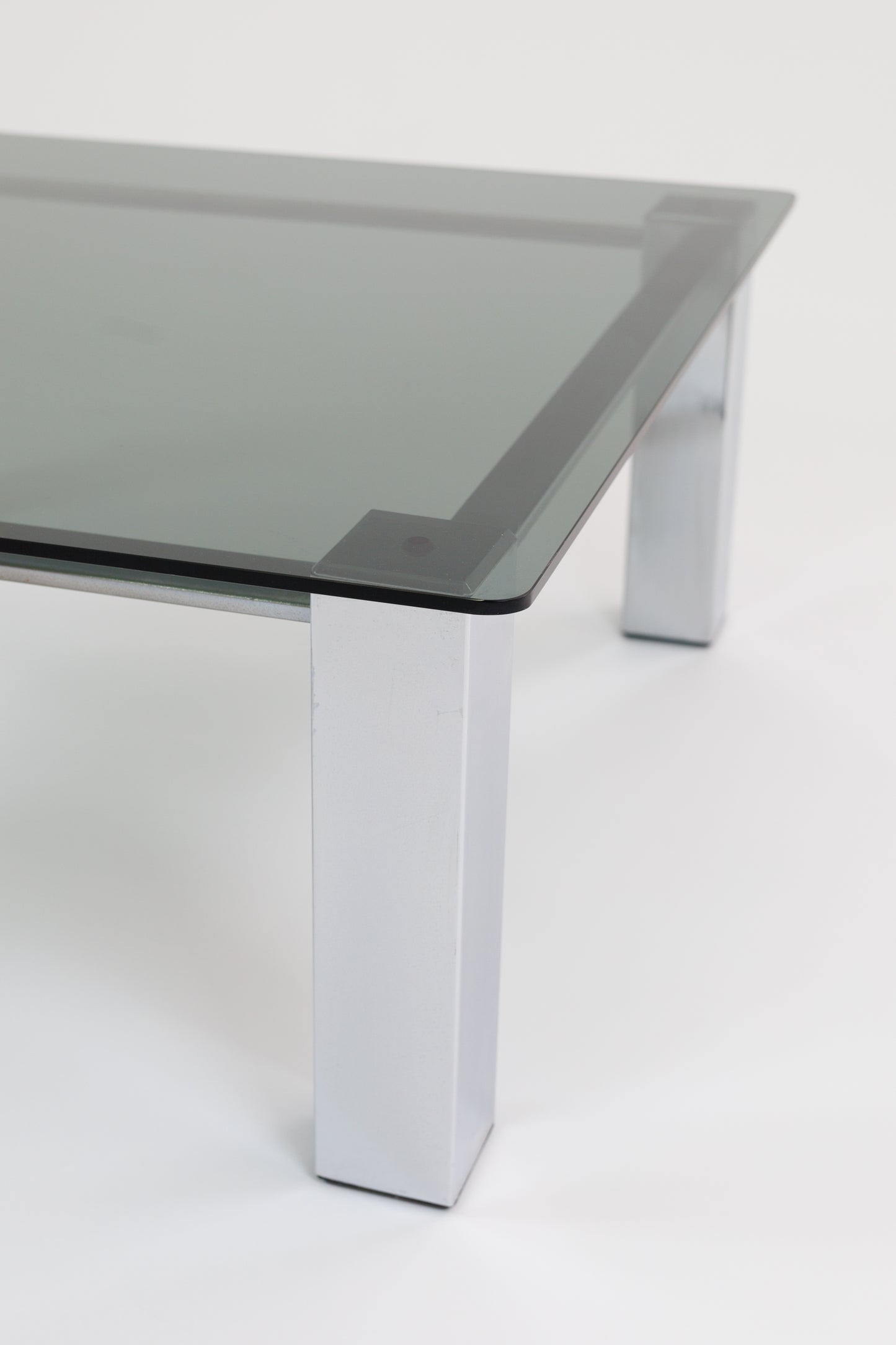 Postmodernist Chrome and Glass Coffee Table