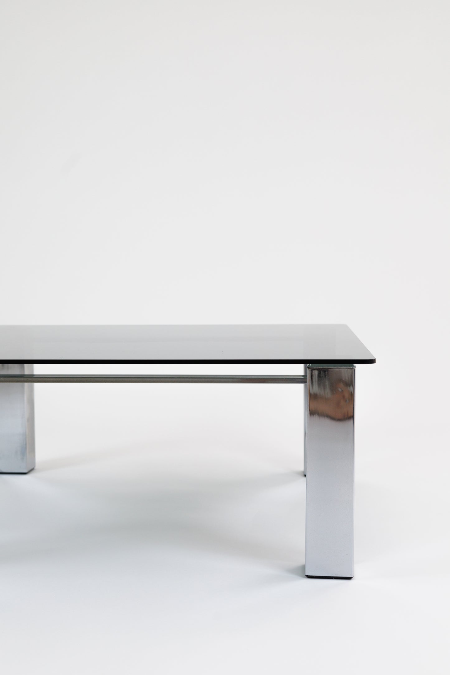 Postmodernist Chrome and Glass Coffee Table