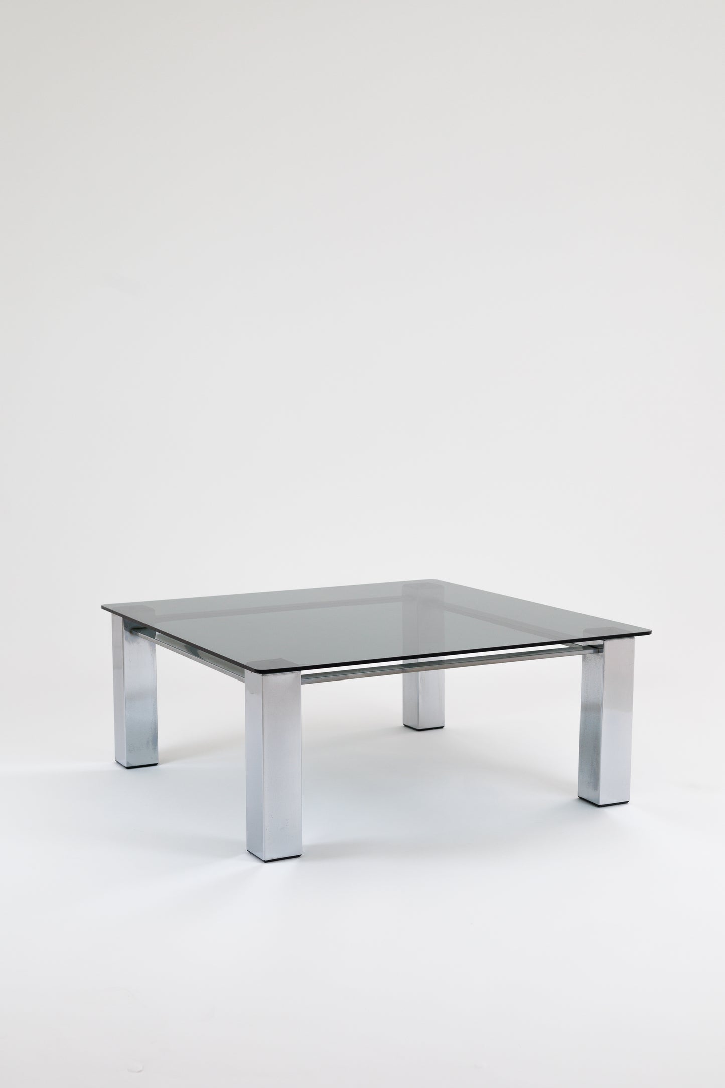 Postmodernist Chrome and Glass Coffee Table