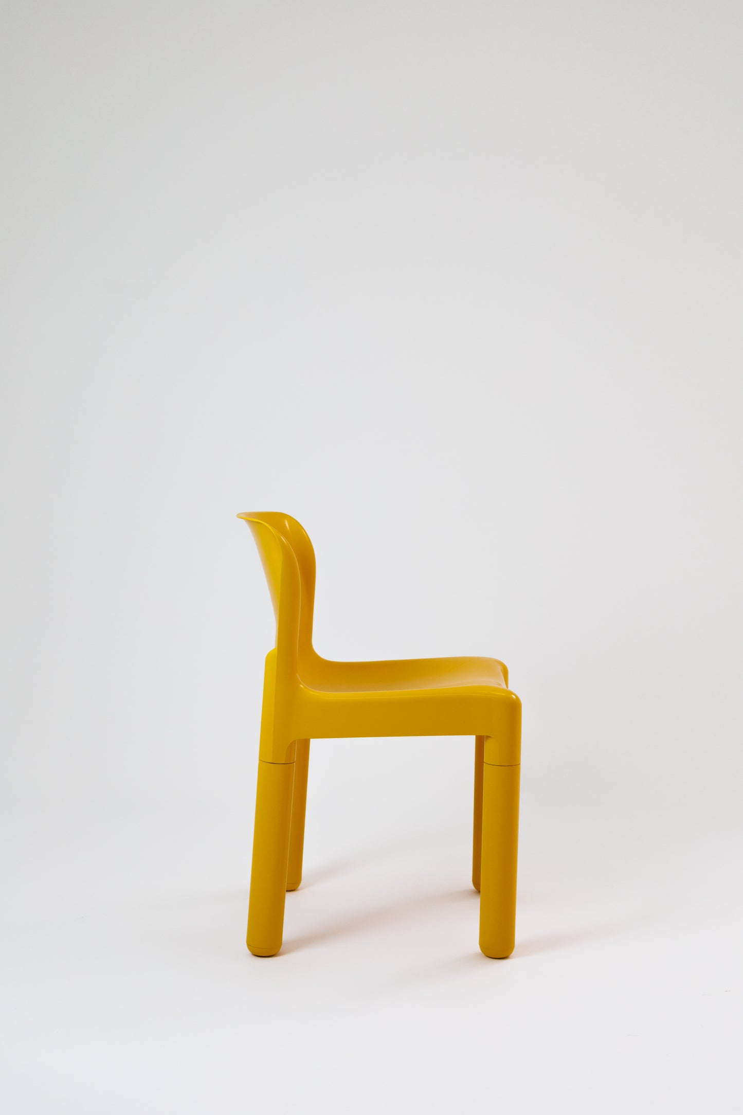 Set of 2 Yellow Chairs Model 4875 by Carlo Bartoli for Kartell