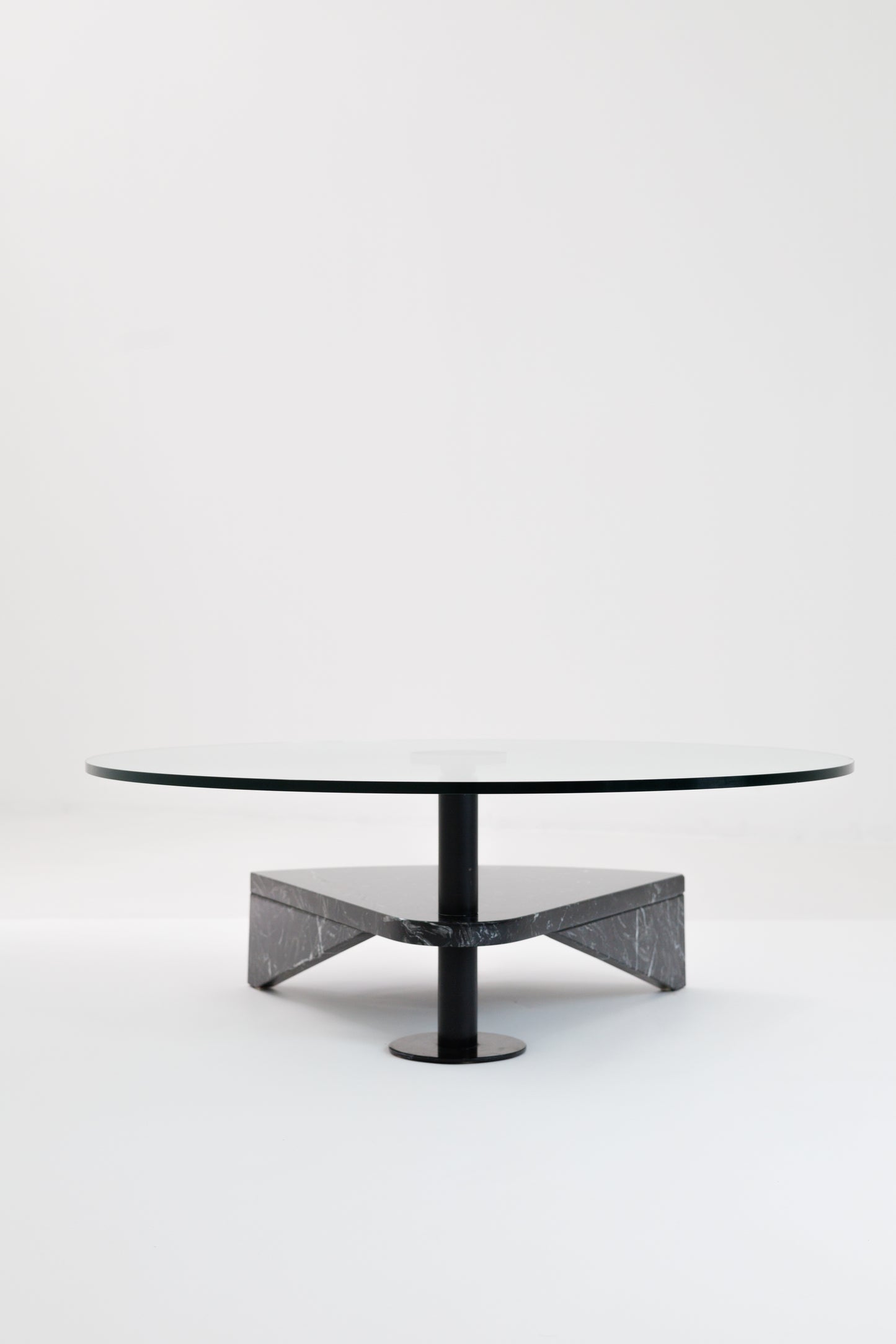 Postmodernist Black Marble Coffee Table by Acerbis 1980s Italy