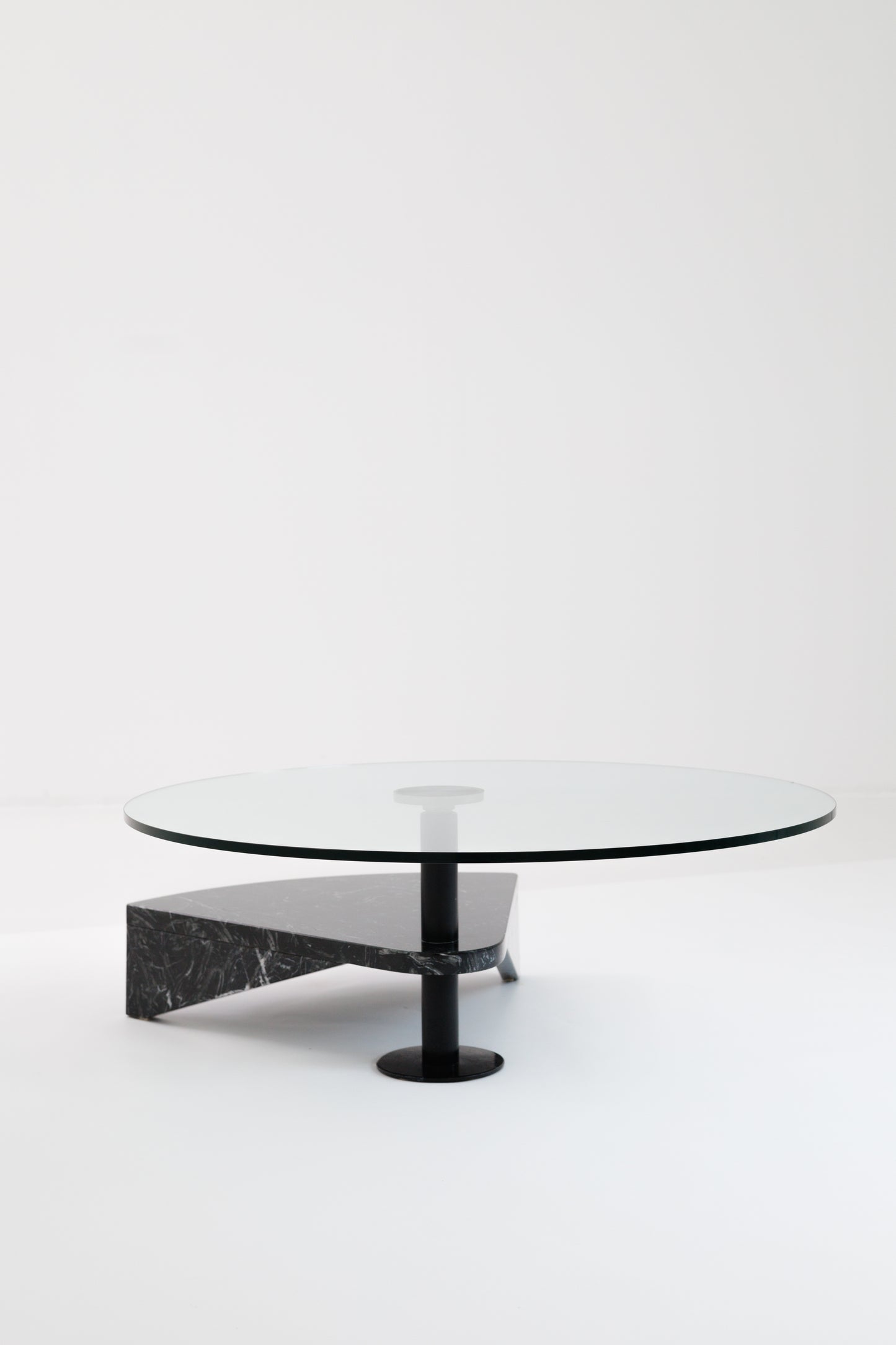 Postmodernist Black Marble Coffee Table by Acerbis 1980s Italy