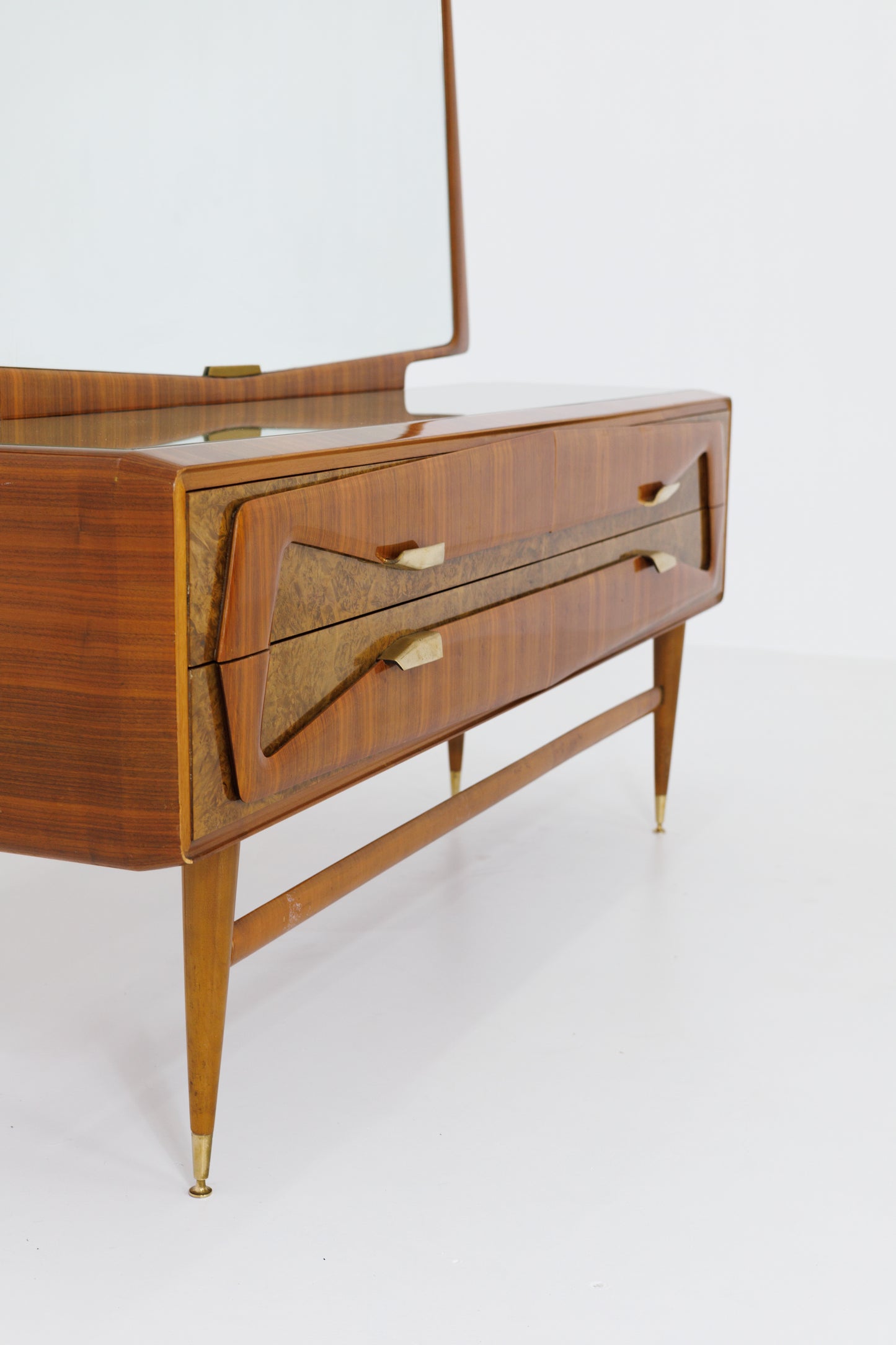 Burlwood Mid-Century-Modern Sideboard by Silvio Cavatorta for La Permanente Mobili Cantu - Italy 1950s