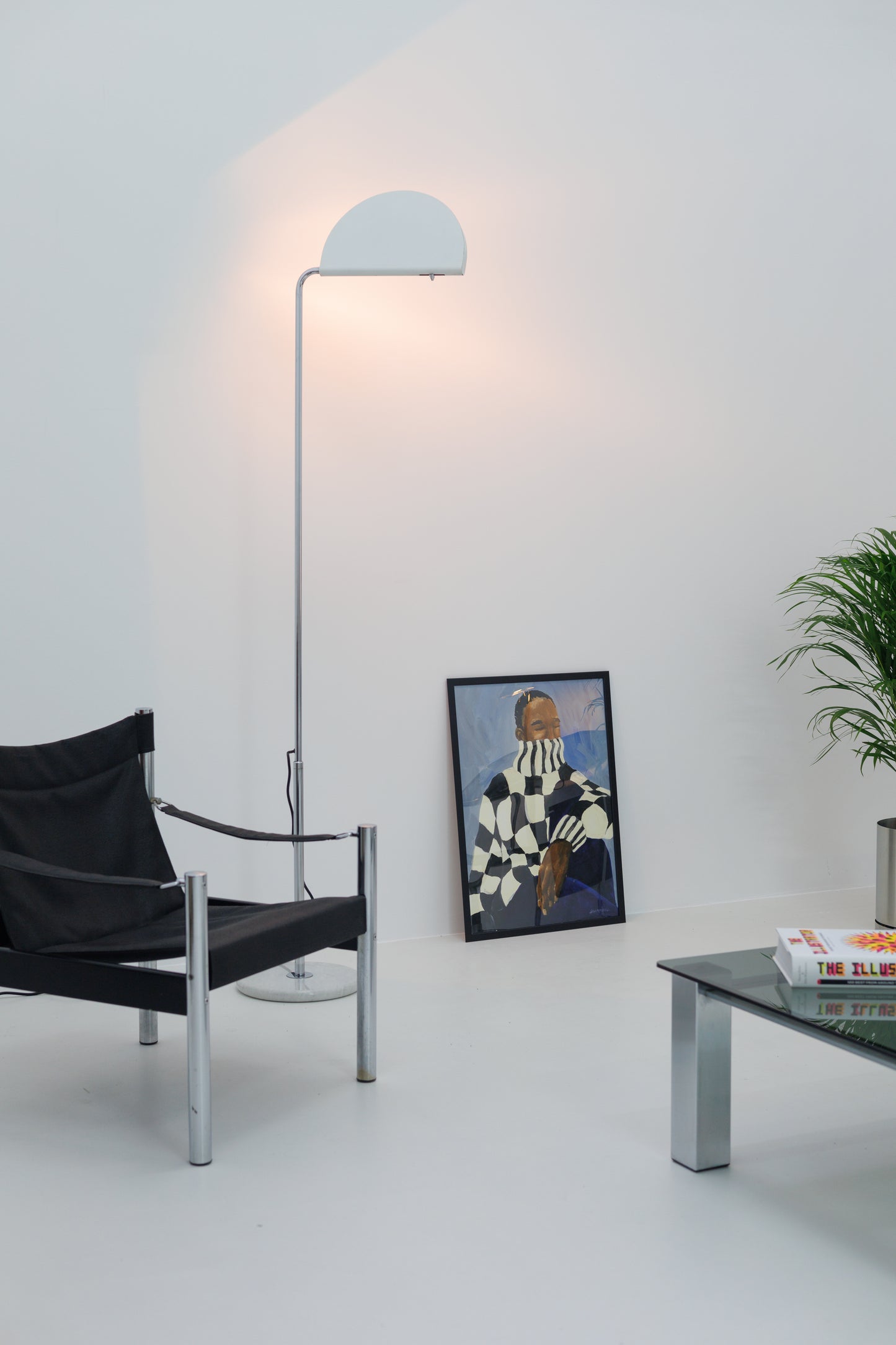 Vintage Floor Lamp Mezzaluna by Bruno Gecchelin for Skipper