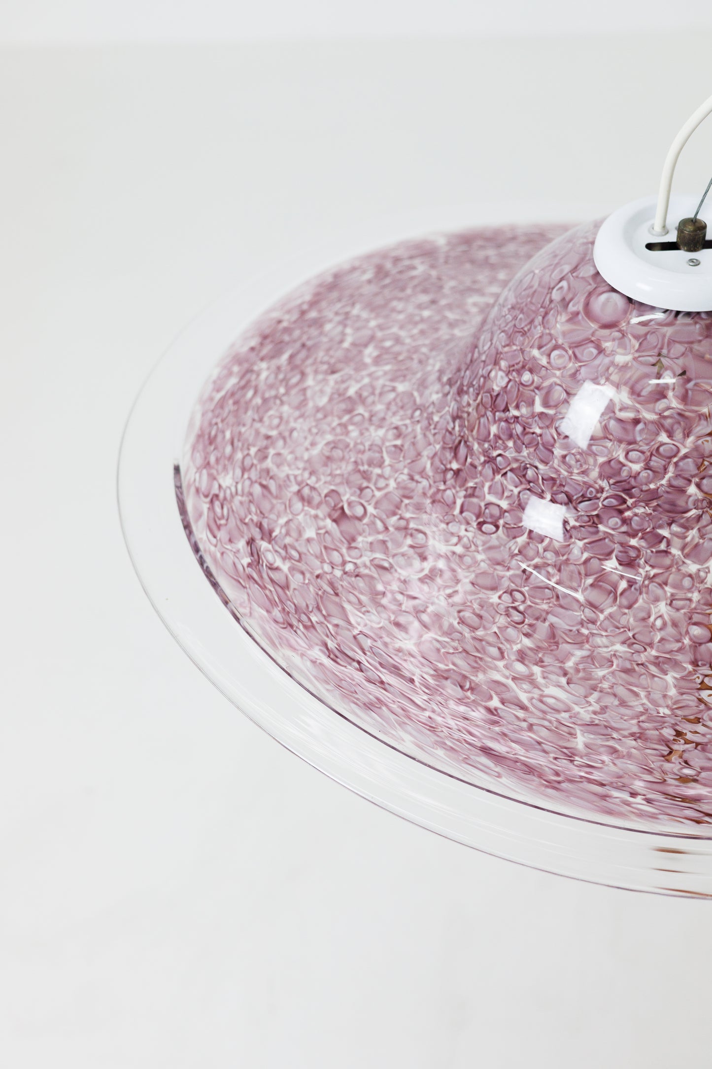 Pink Murano Ceiling Lamp Neverrino by Gae Aulenti for Vistosi for Vistosi - Italy, 70s