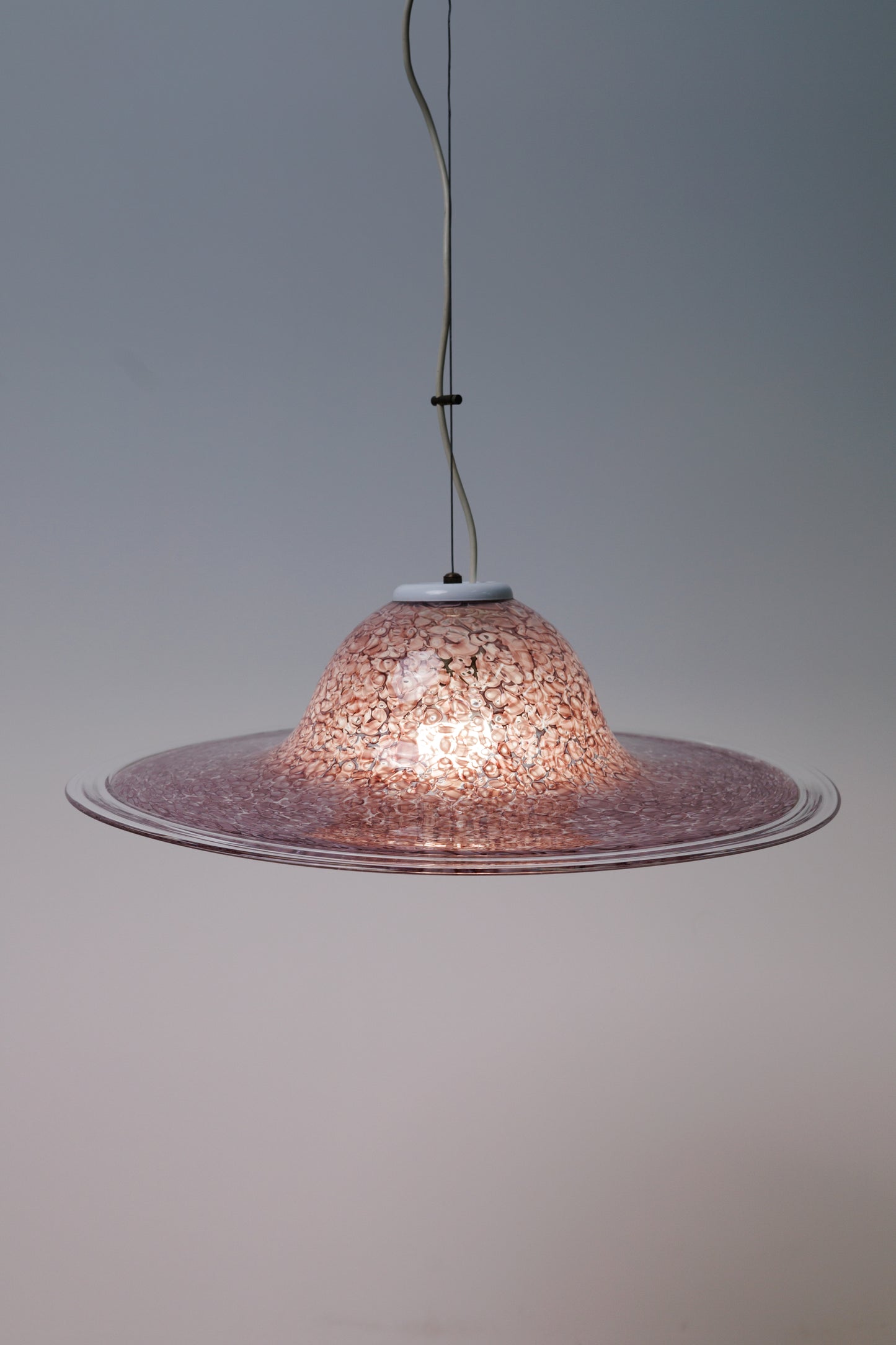 Pink Murano Ceiling Lamp Neverrino by Gae Aulenti for Vistosi - Italy, 70s