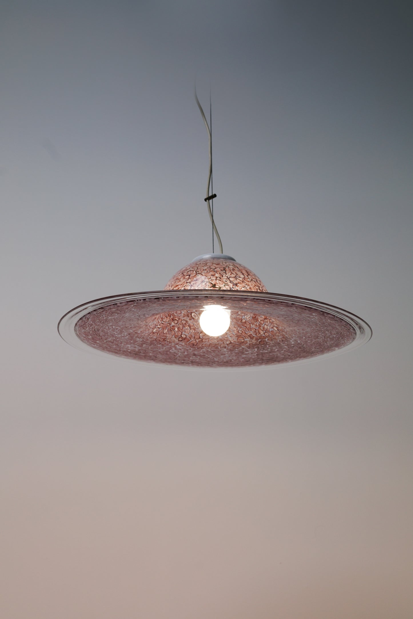 Pink Murano Ceiling Lamp Neverrino by Gae Aulenti for Vistosi - Italy, 70s