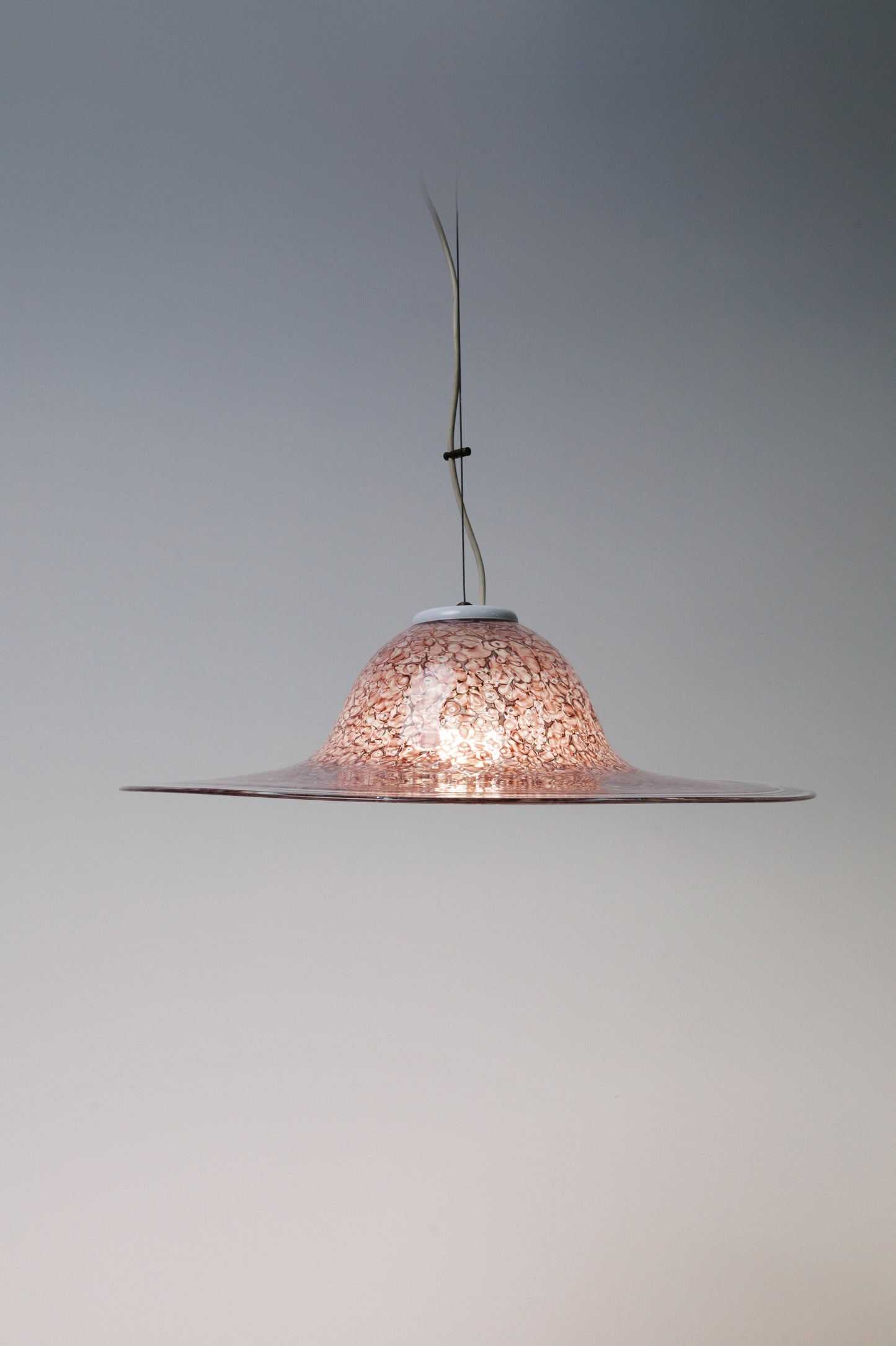 Pink Murano Ceiling Lamp Neverrino by Gae Aulenti for Vistosi - Italy, 70s