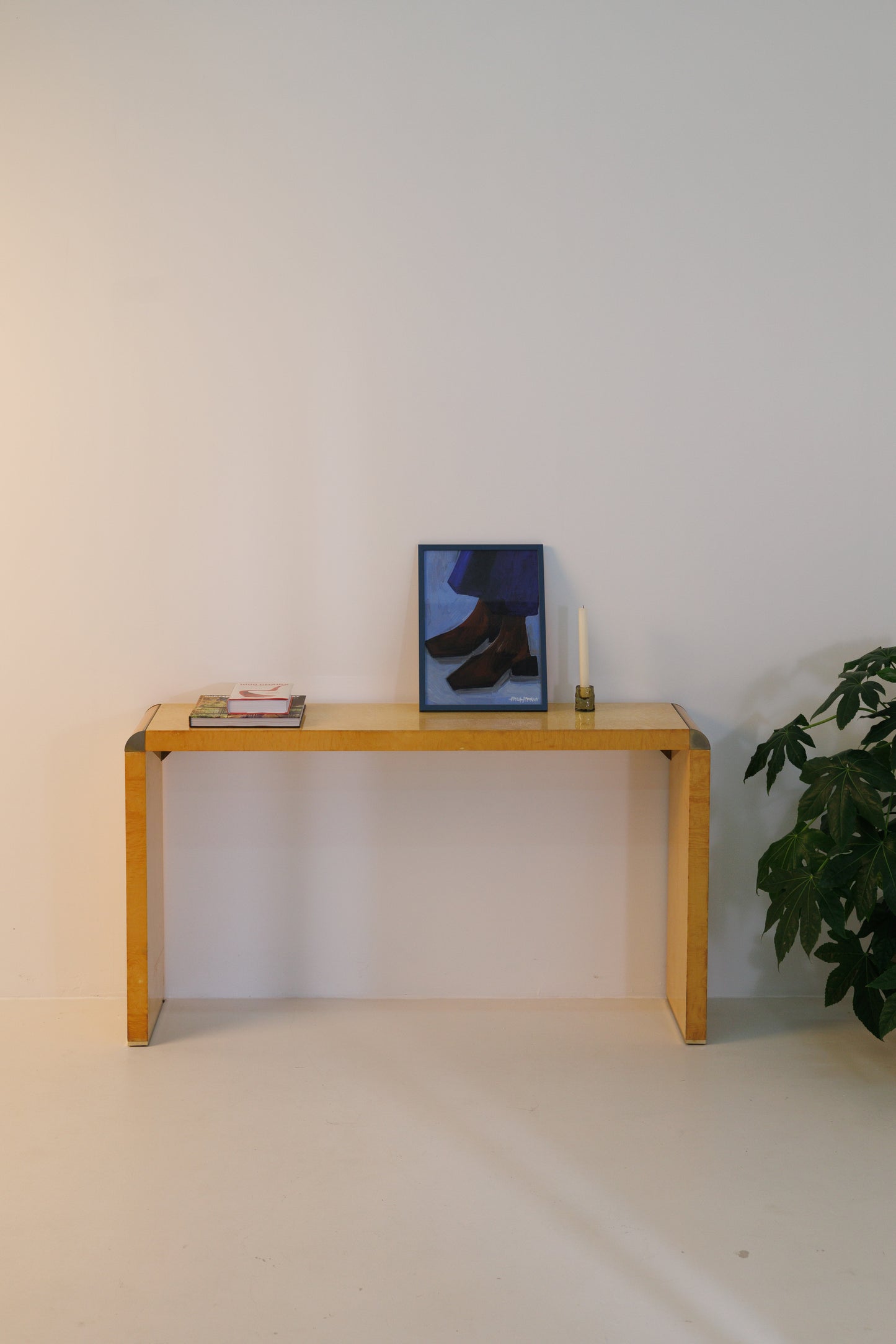 Console Burl Wood, 1980s, Italy