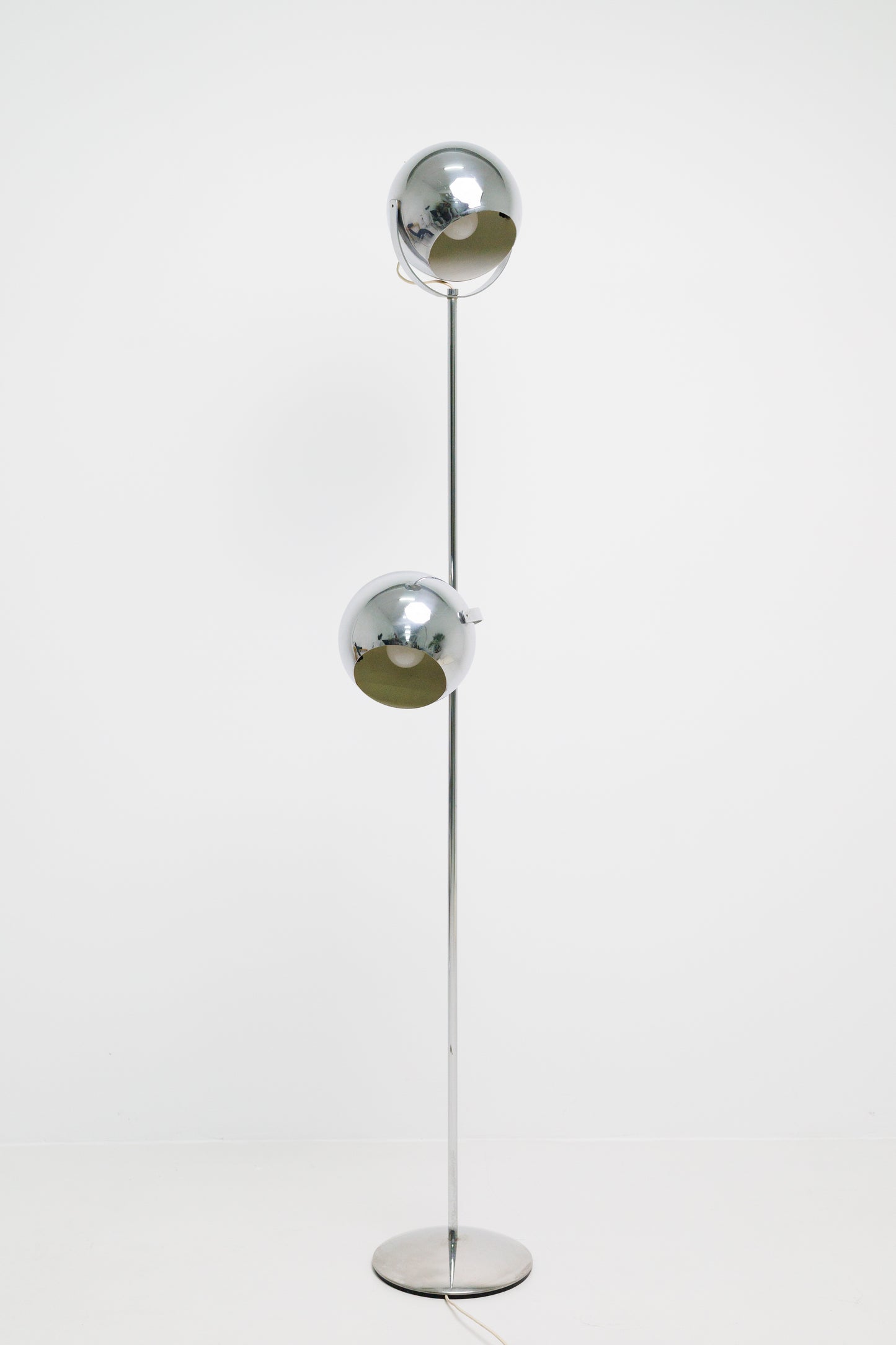 Reggiani Chromed Eyeball Floor Lamp, Italy, 1960s