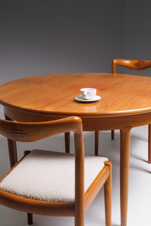 Vintage Mid Century Dining Set of 2 - Reupholstered in Sandy Boucle