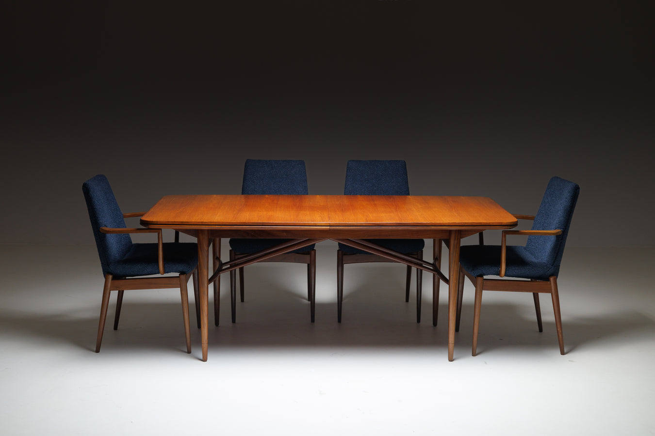 Masă de Dining Extensibilă Mid-Century din Lemn de Tec
