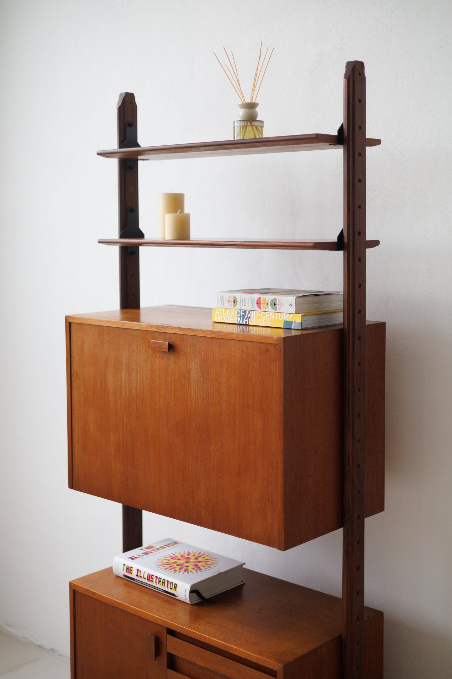Italian Rosewood Modular Bookcase with Storage Units, 1950s