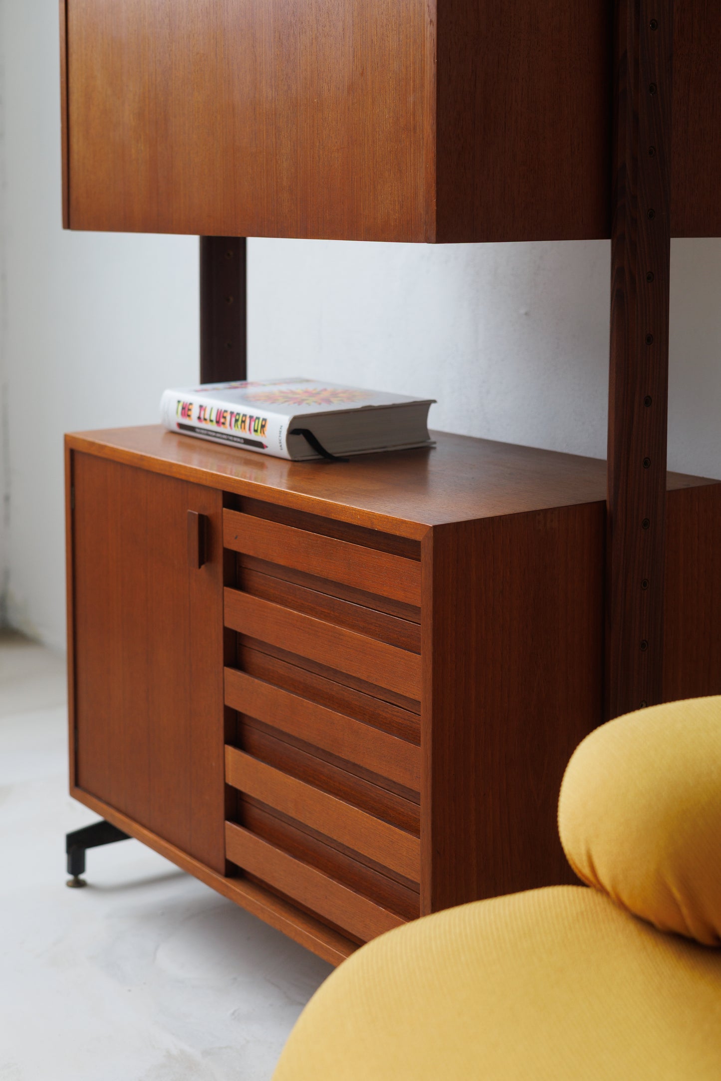 Italian Rosewood Modular Bookcase with Storage Units, 1950s