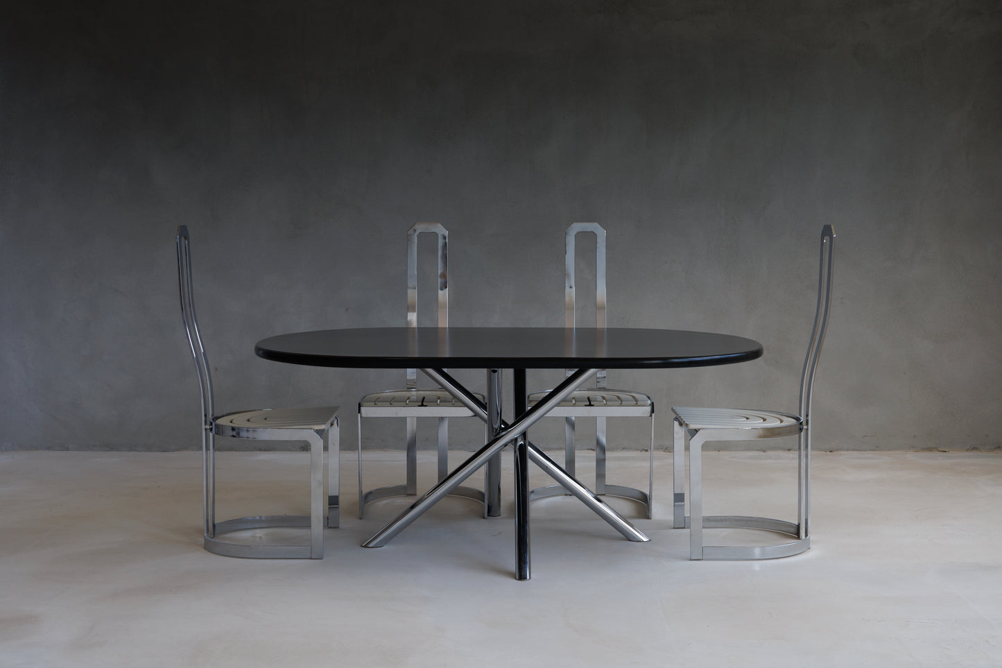 Nodo Chrome Dining Set (Table and Chairs)