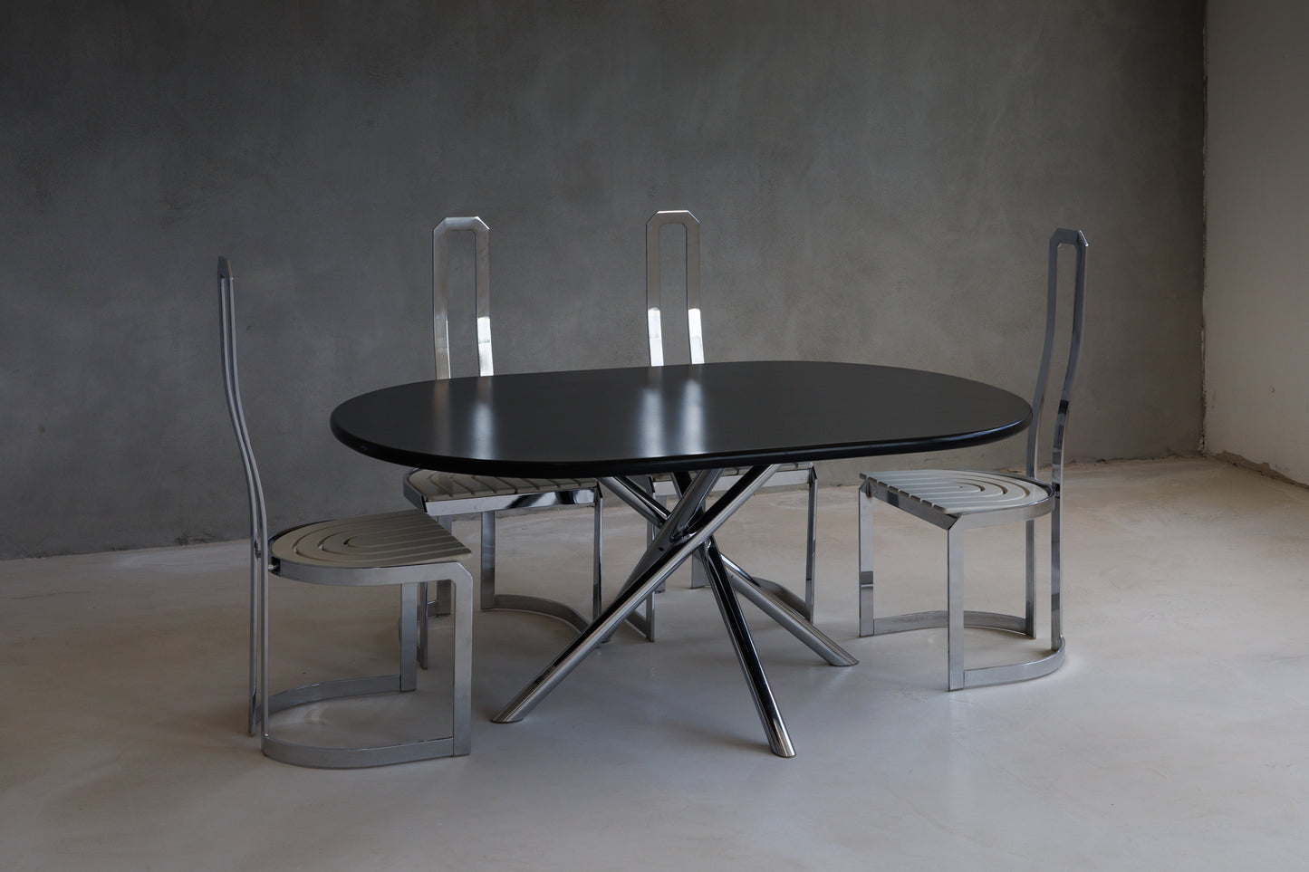 Nodo Chrome Dining Set (Table and Chairs)