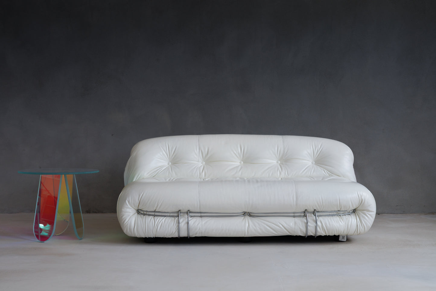 Soriana Sofa by Afra & Tobia Scarpa, produced by Cassina — in White Leather