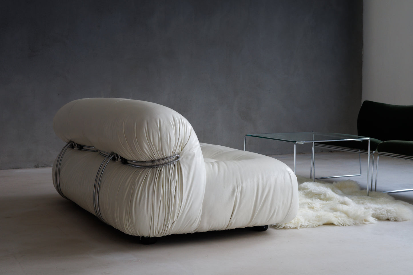 Soriana Sofa by Afra & Tobia Scarpa, produced by Cassina — in White Leather