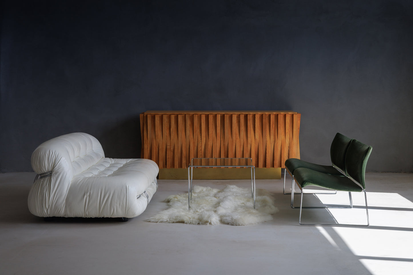 Soriana Sofa by Afra & Tobia Scarpa, produced by Cassina — in White Leather