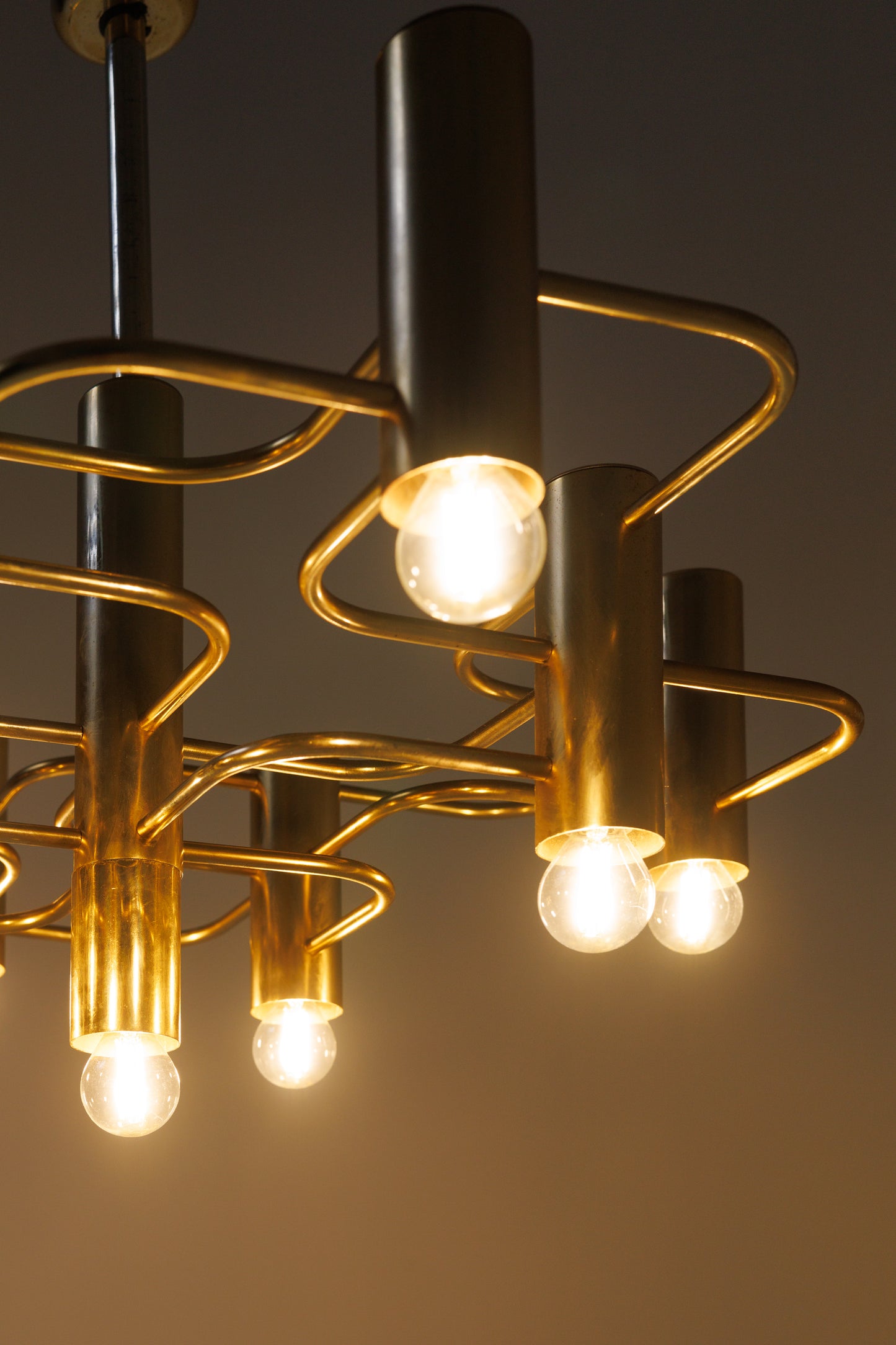 Gaetano Sciolari for Boulanger Gilded Brass Chandelier