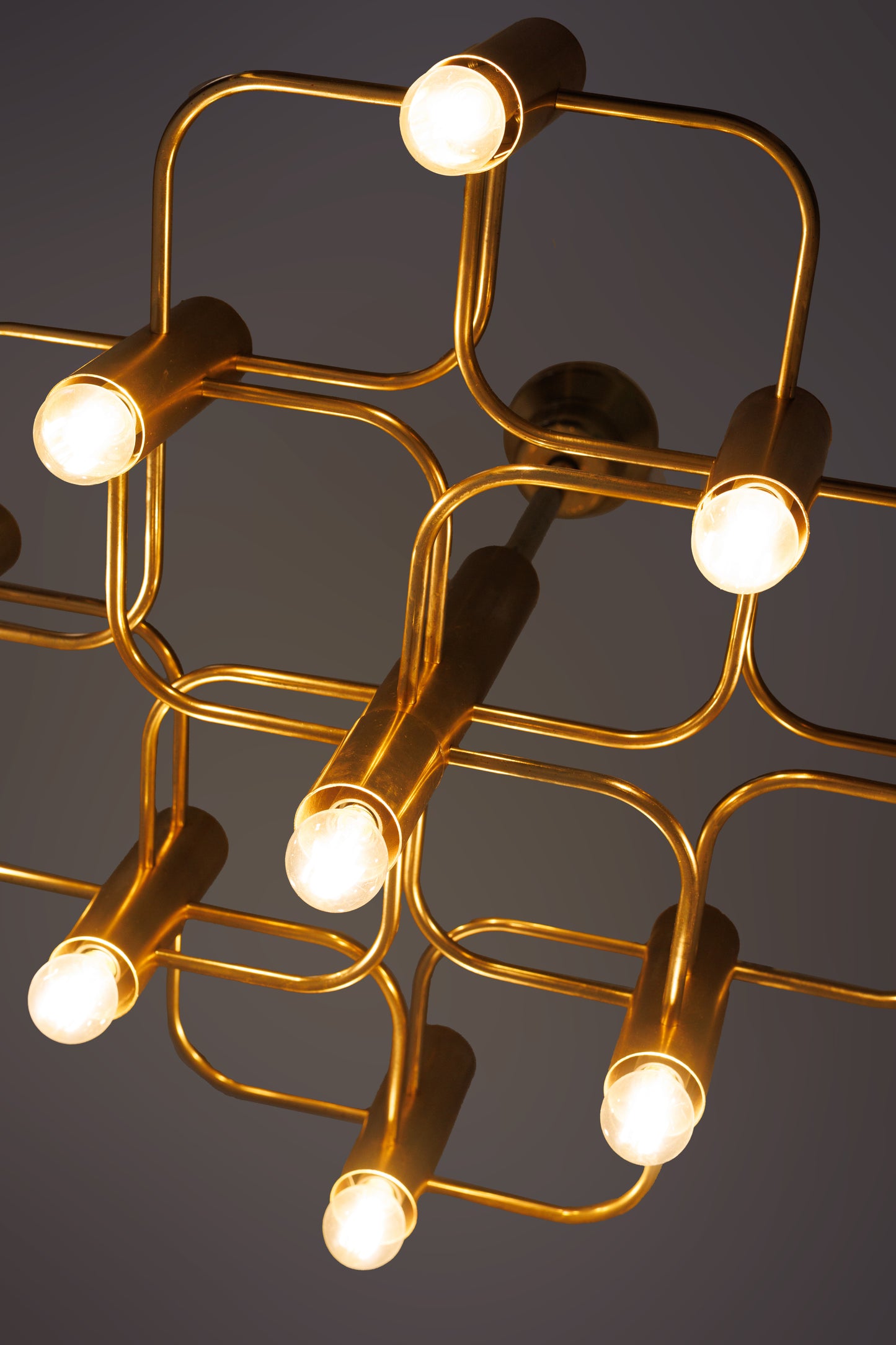 Gaetano Sciolari for Boulanger Gilded Brass Chandelier