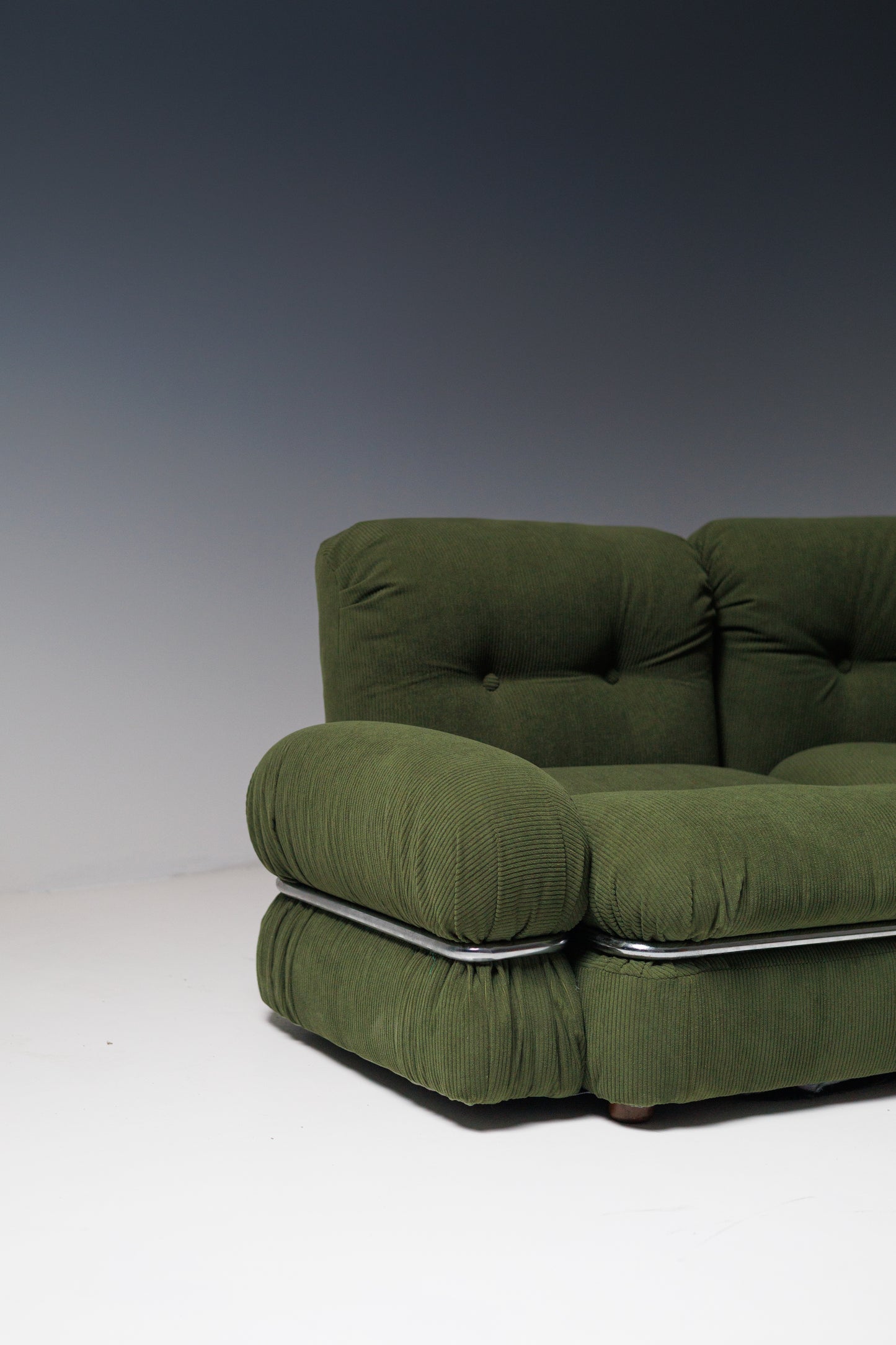 Vintage Olive Green Modular Sofa, Italy, 1970s