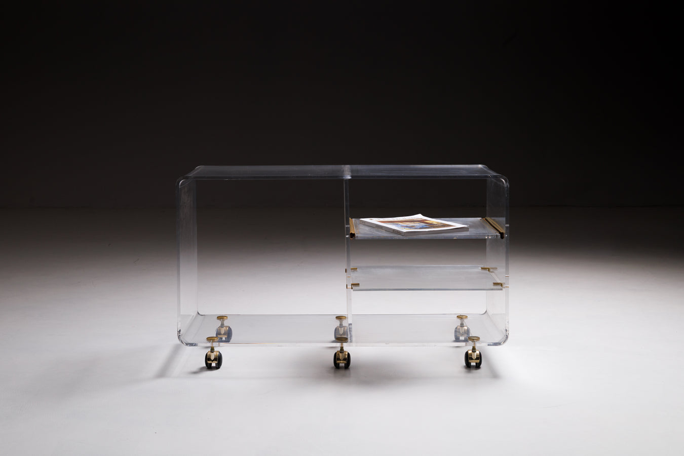 David Lange Acrylic HiFi cabinet/ coffee table on casters